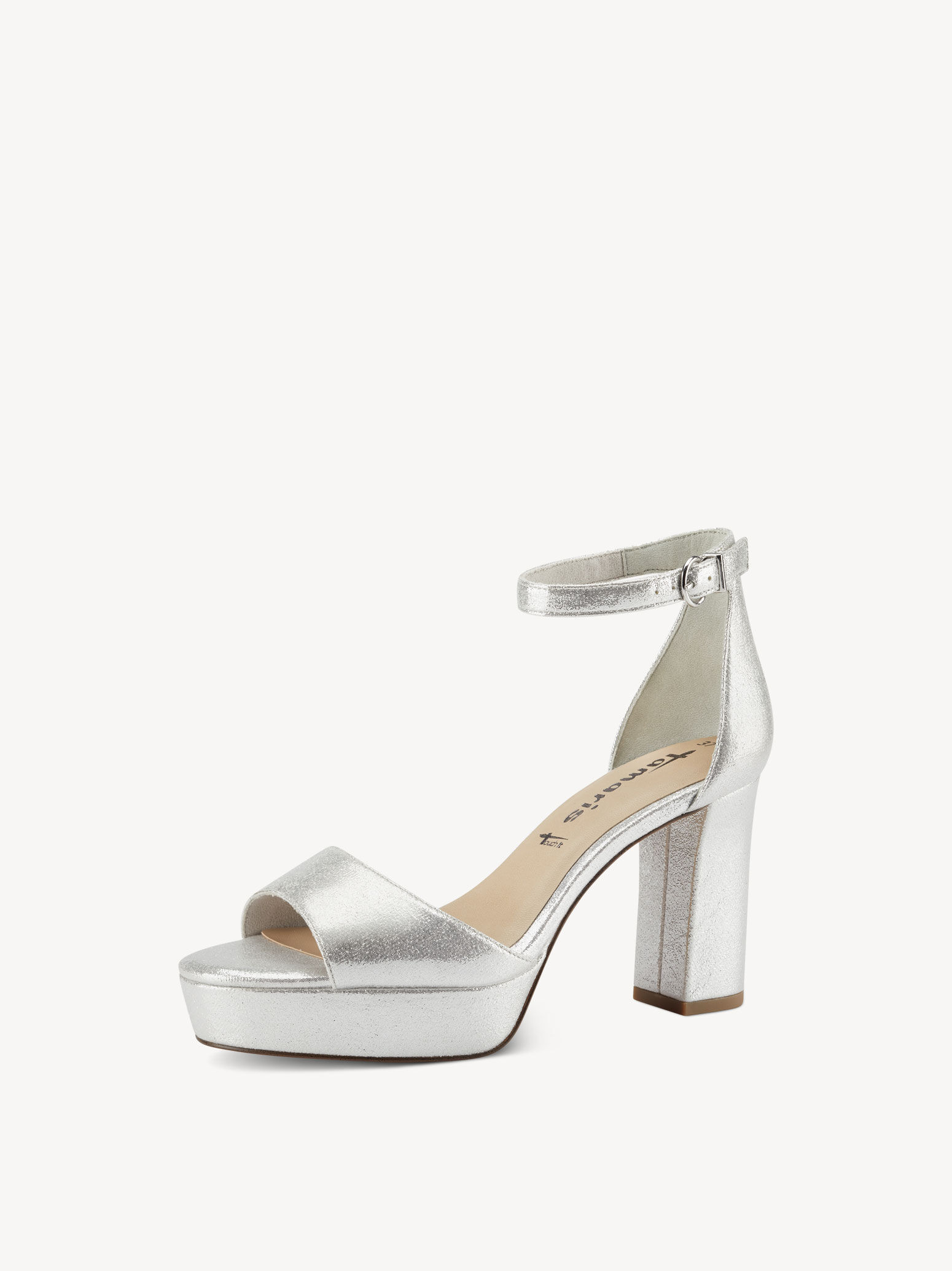 Heeled Sandal - Metallic