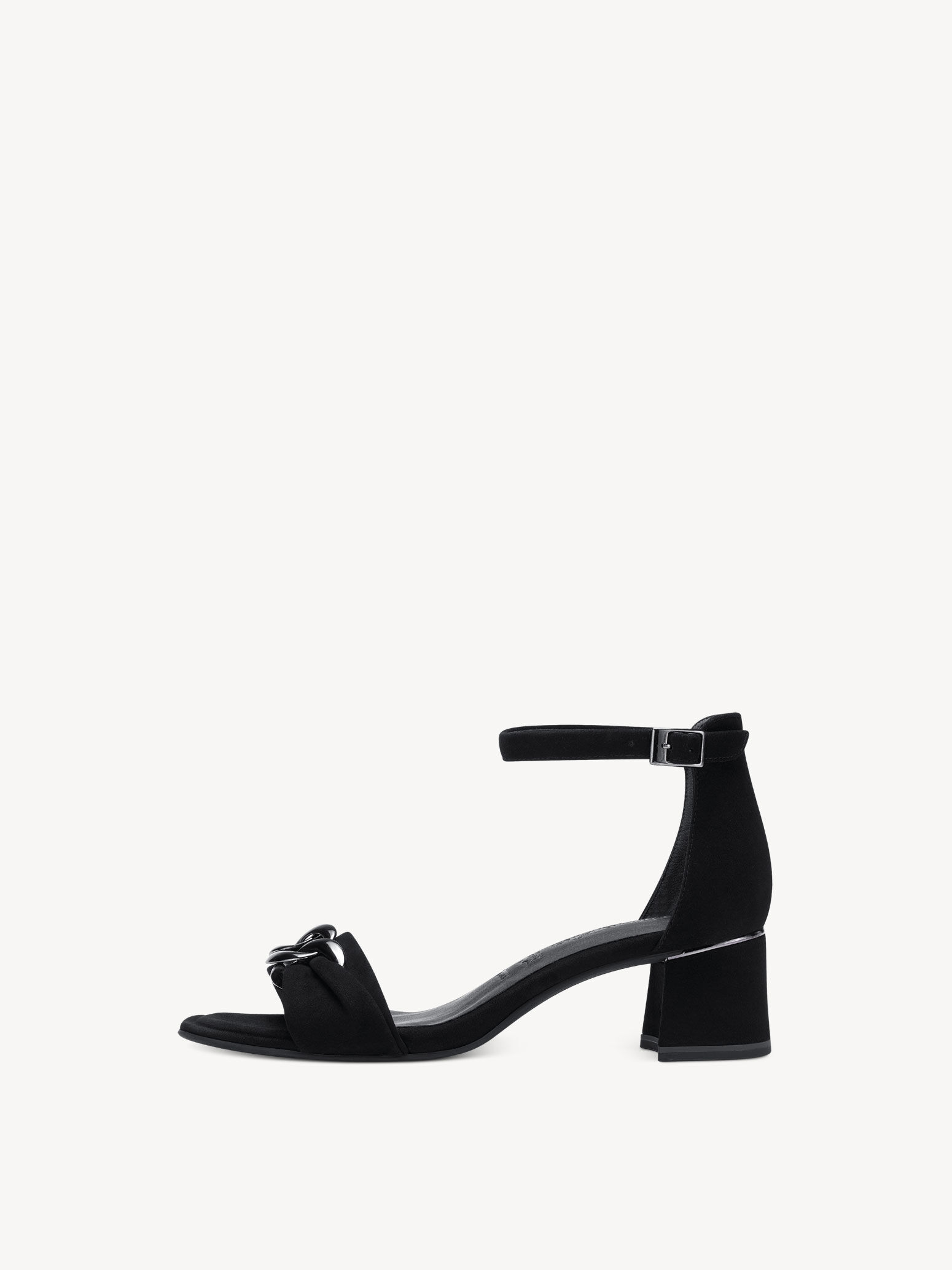 Leather Heeled Sandal - Black
