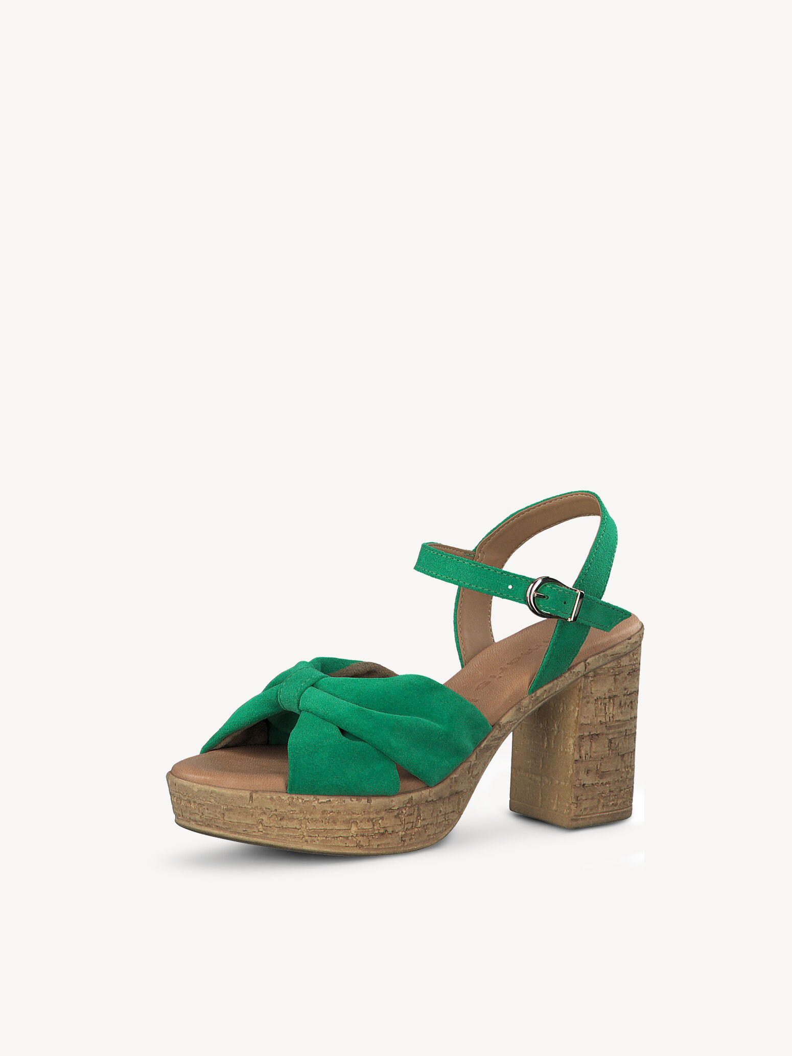 Leather Heeled Sandal - Green