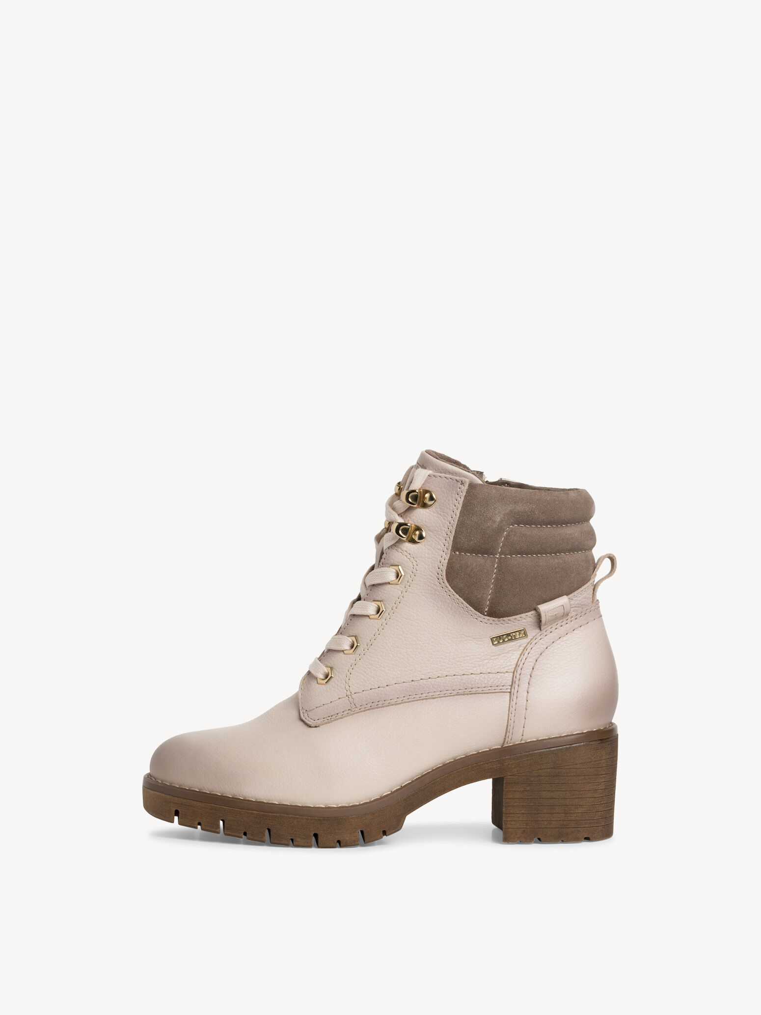 Leather Bootie - Beige
