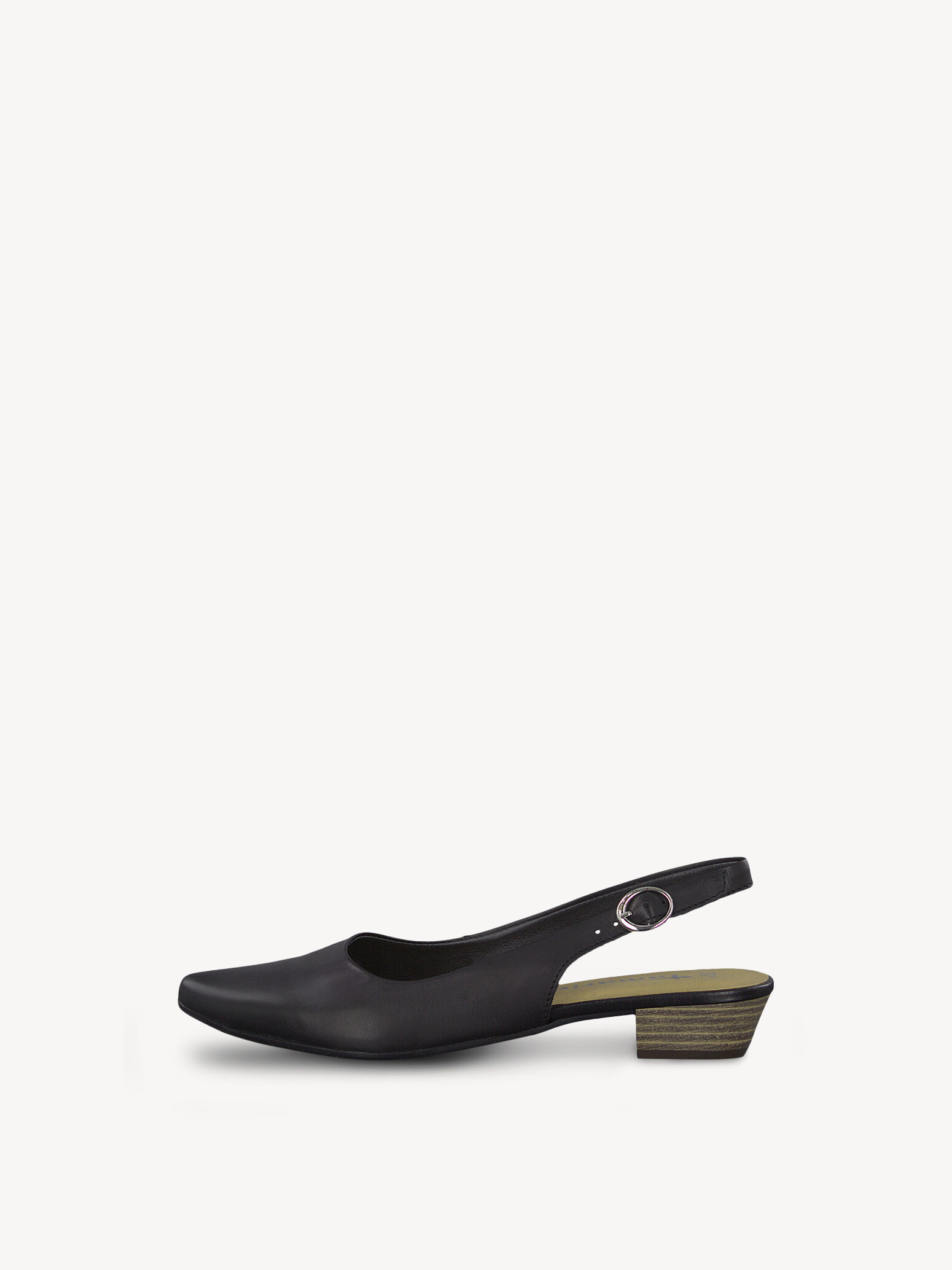 Leather Sling Pumps - Black