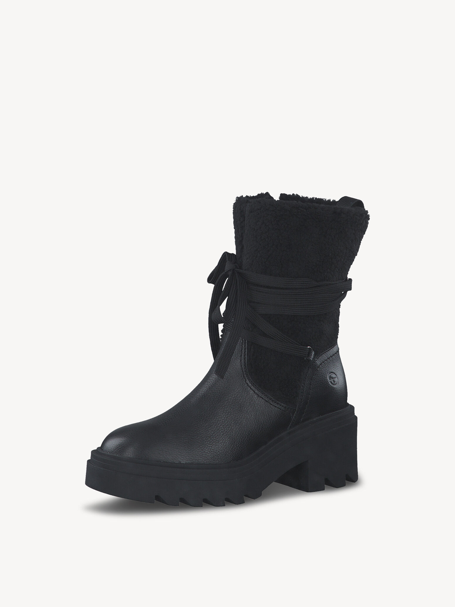 Leather Bootie - Black Warm Lining