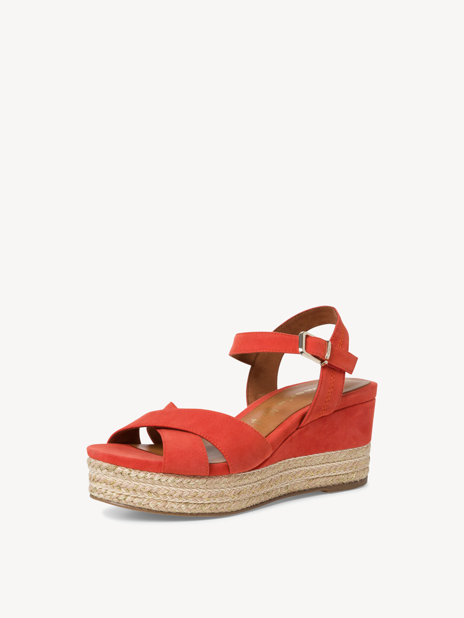 Leather Heeled Sandal - Orange