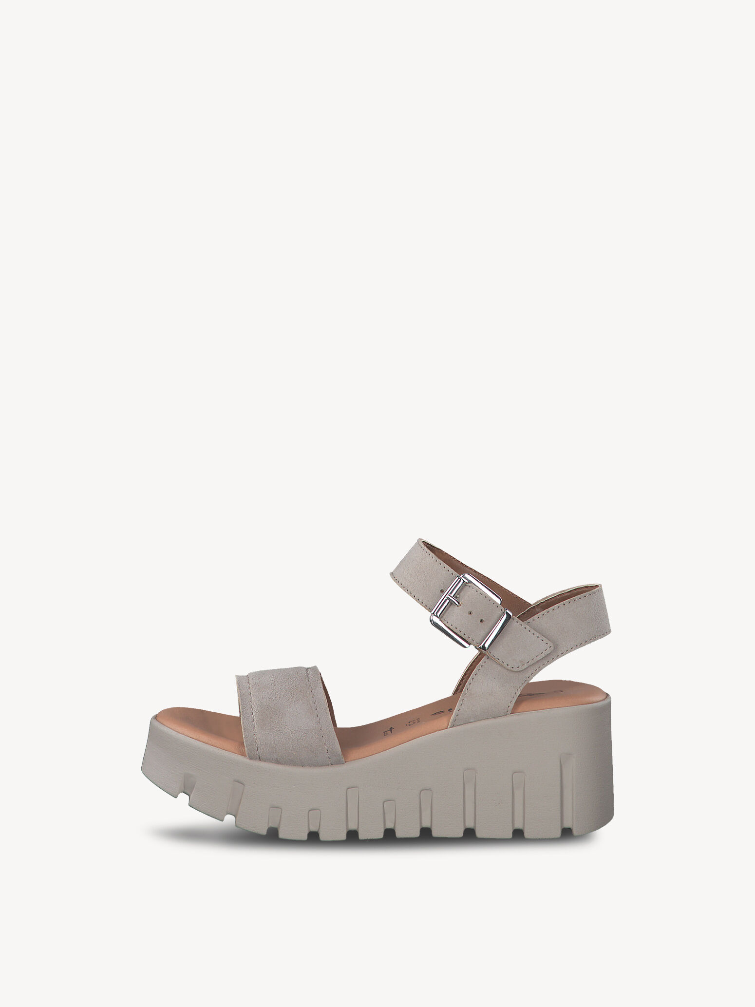 Leather Heeled Sandal - Beige