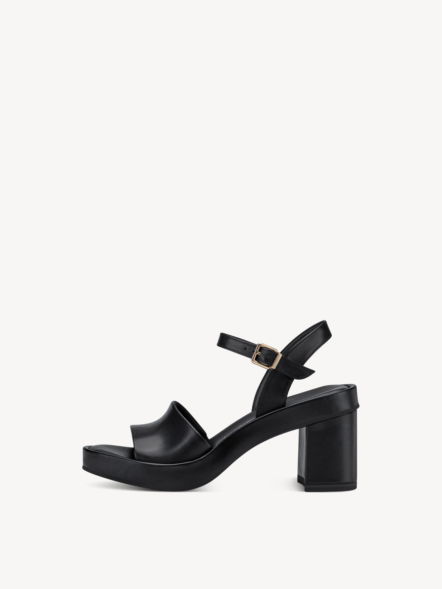 Leather Heeled Sandal - Black