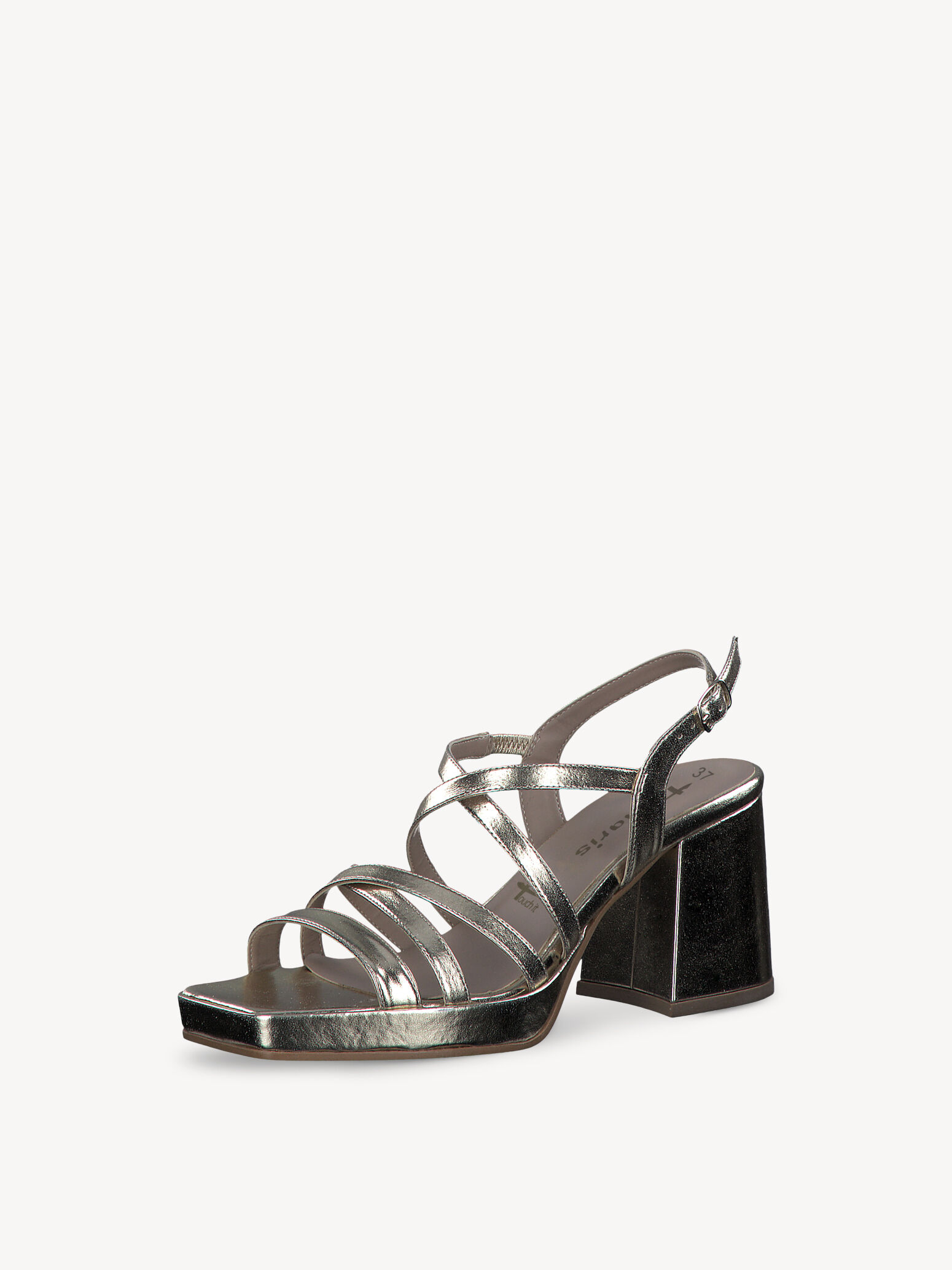 Heeled Sandal - Metallic