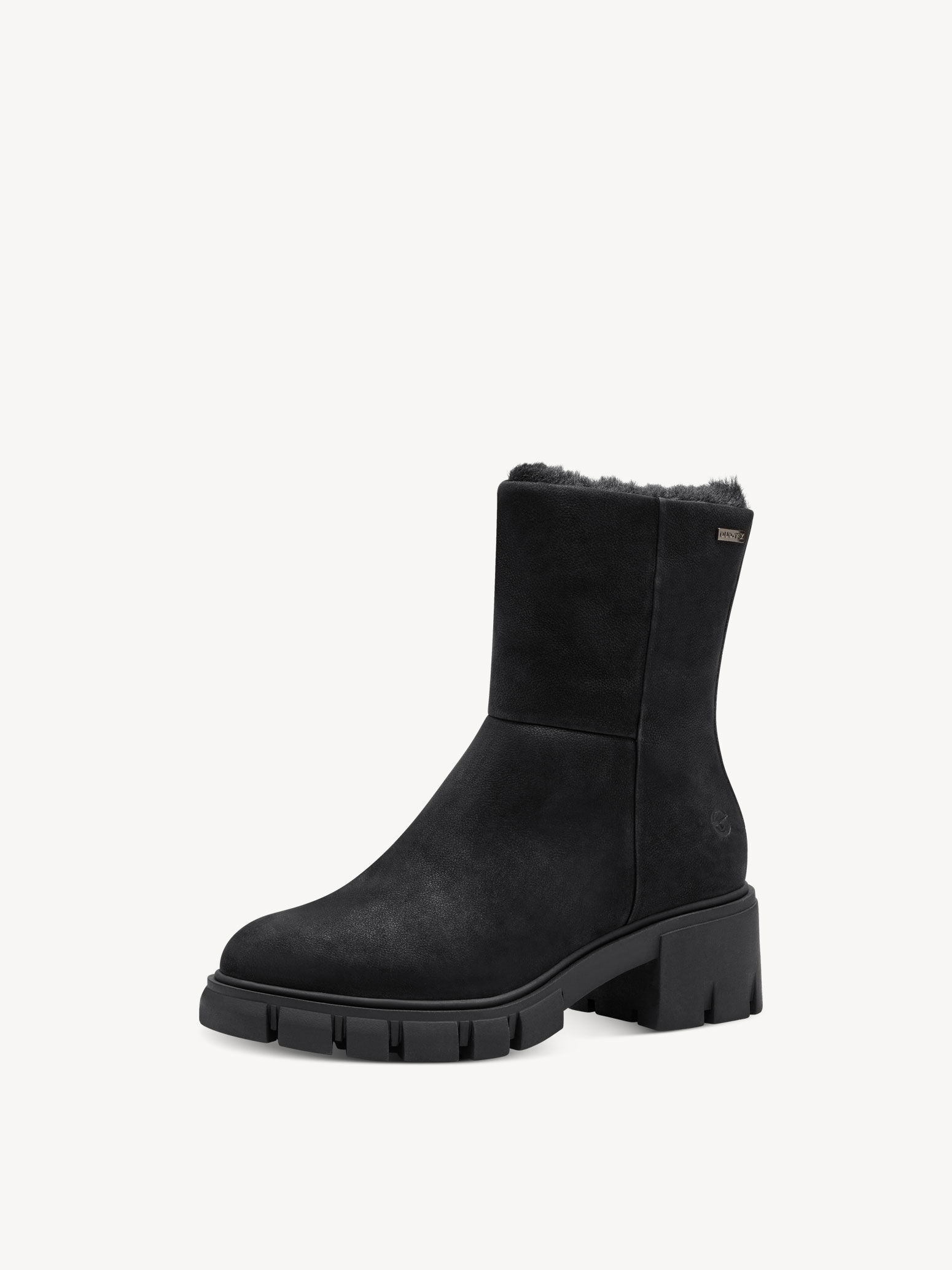 Leather Bootie - Black Warm Lining