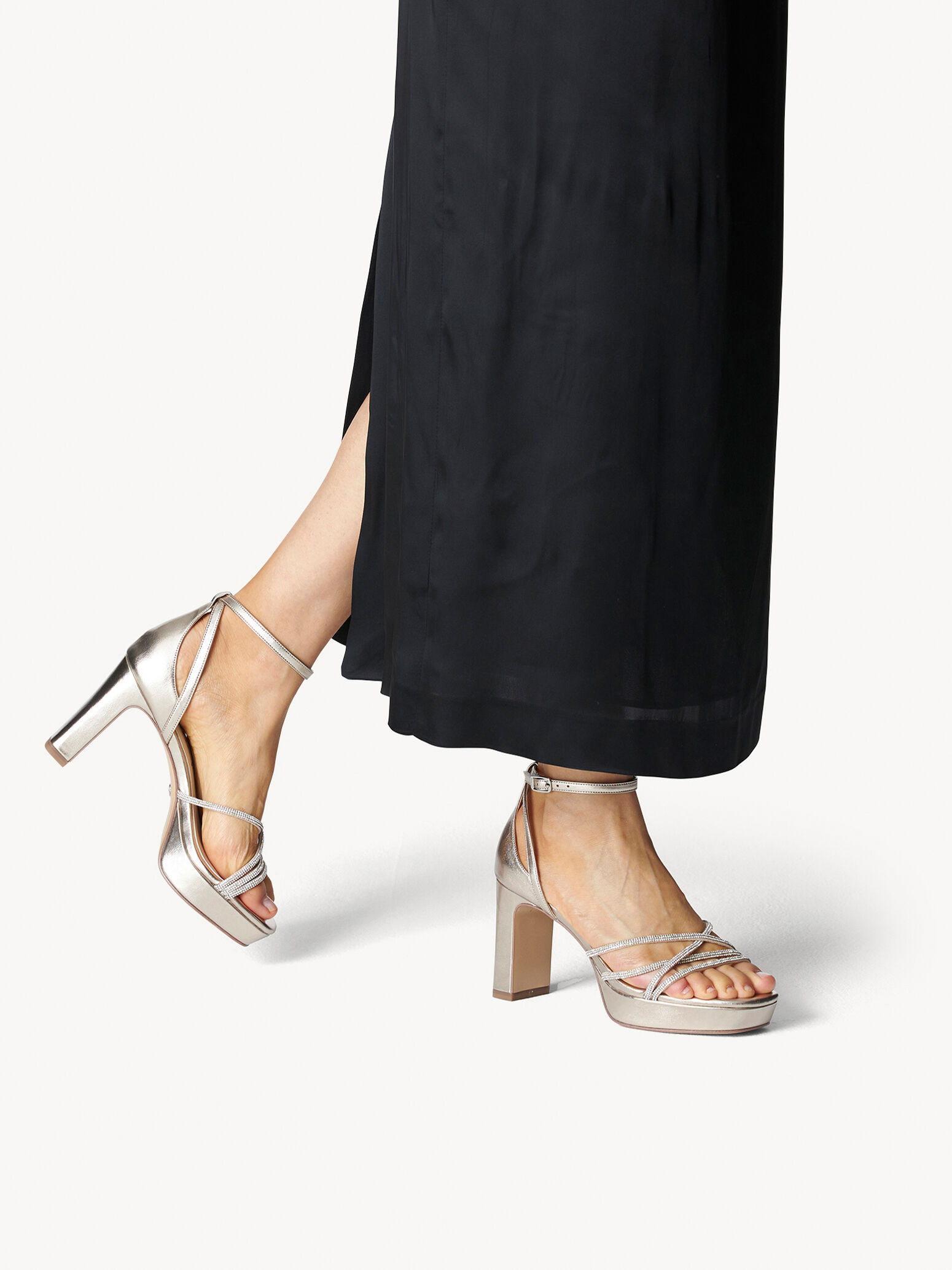 Heeled Sandal - Metallic