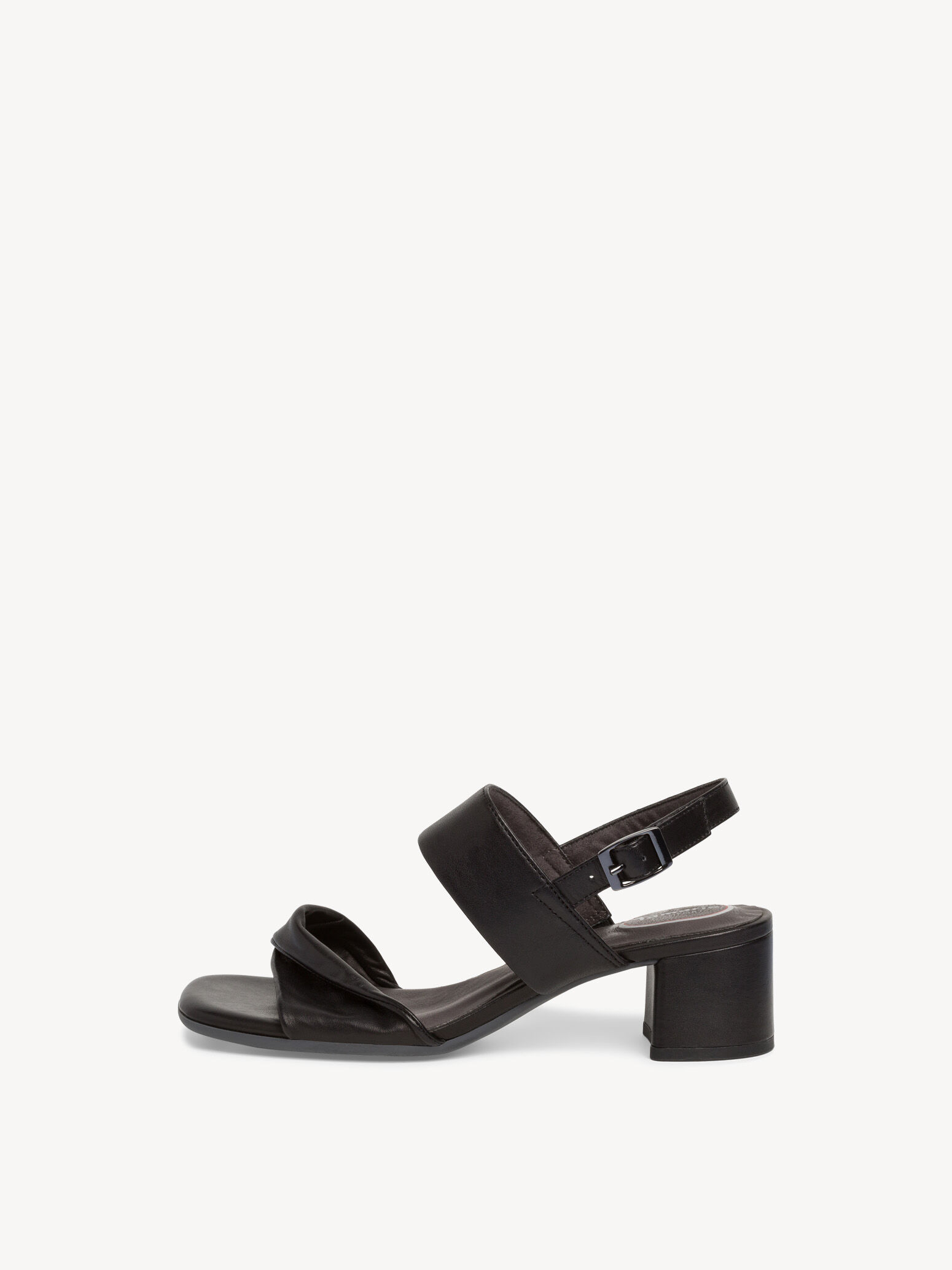 Leather Heeled Sandal - Black