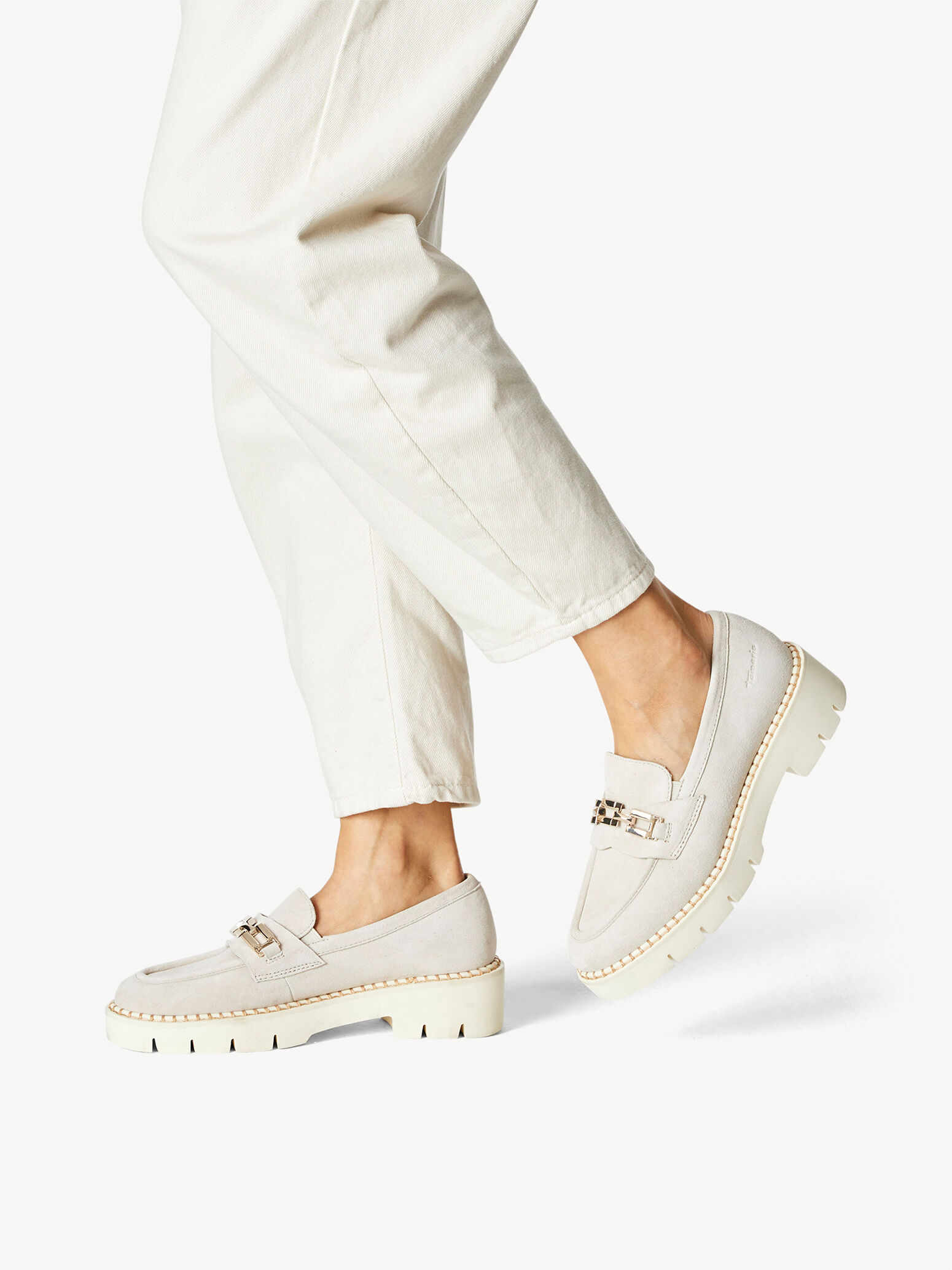 Leather Slipper - Beige