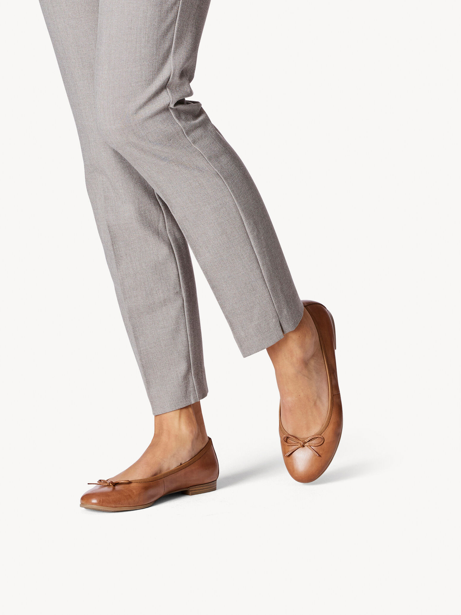 Leather Ballerina - Brown