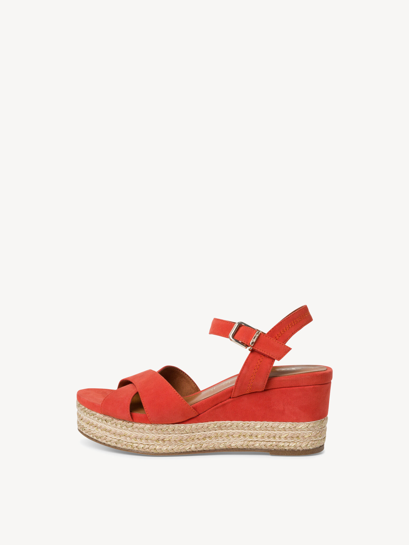 Leather Heeled Sandal - Orange