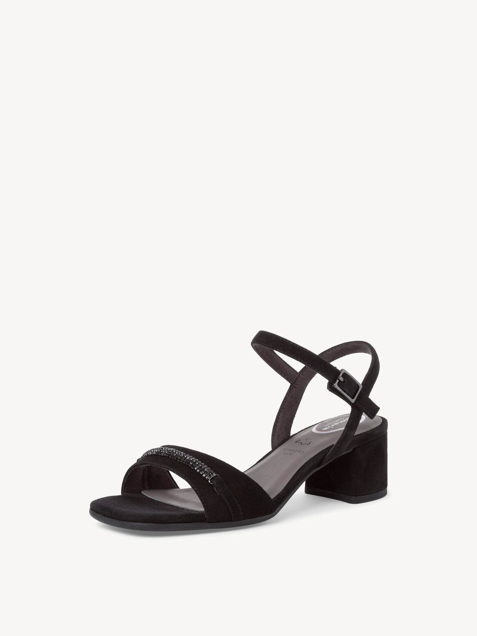 Leather Heeled Sandal - Black