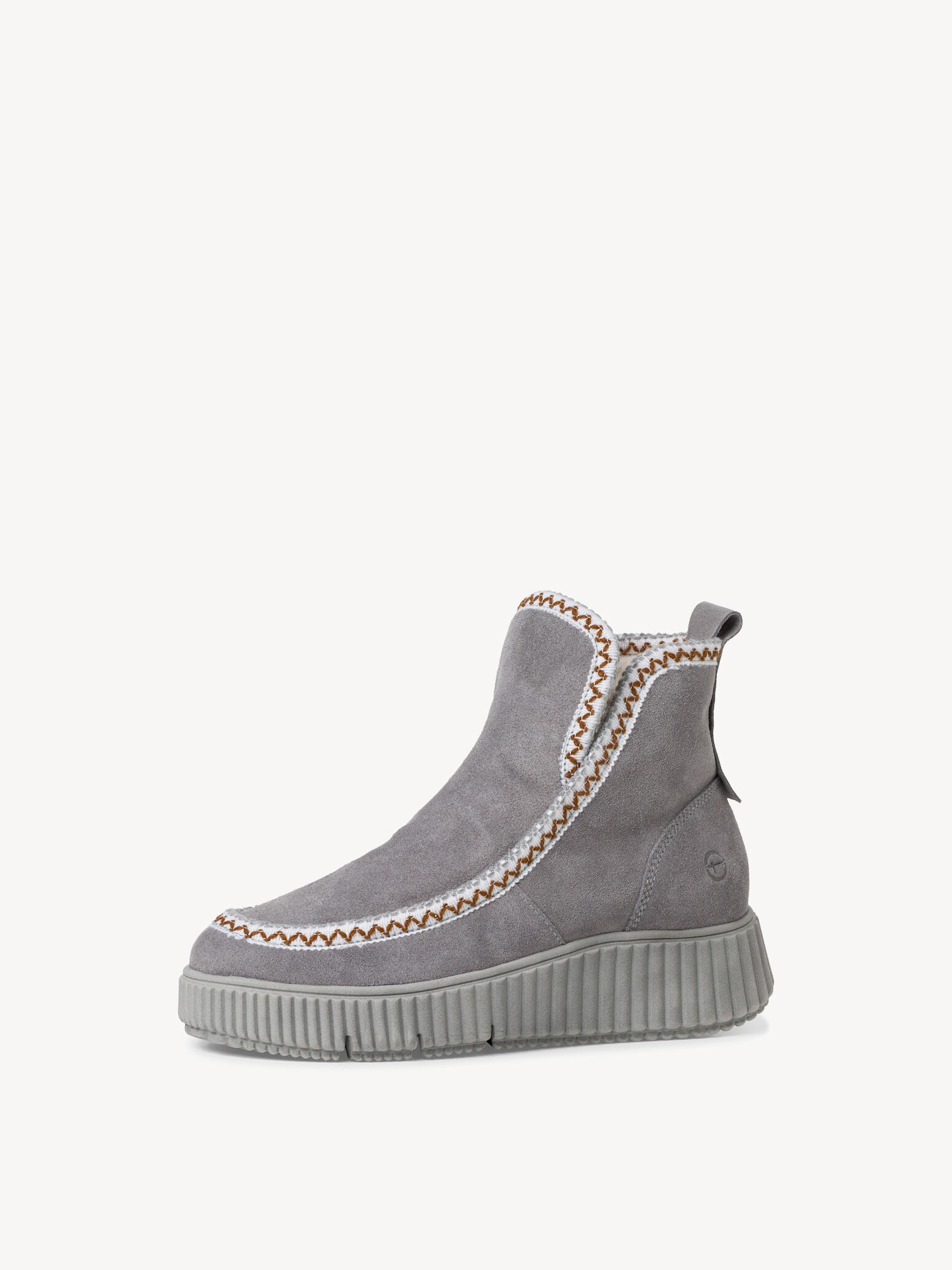 Leather Bootie - Grey Warm Lining