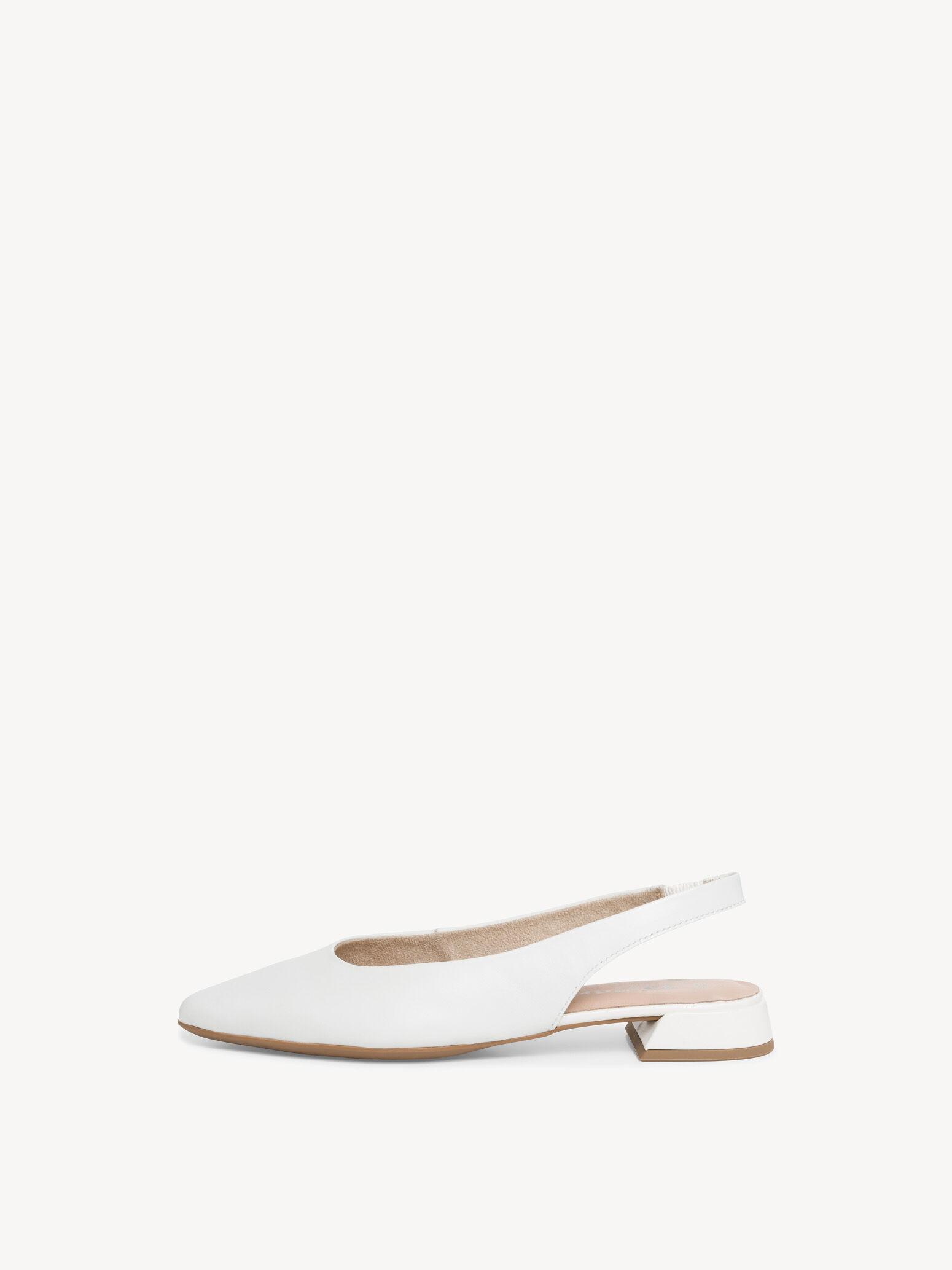 Leather Sling Pumps - White