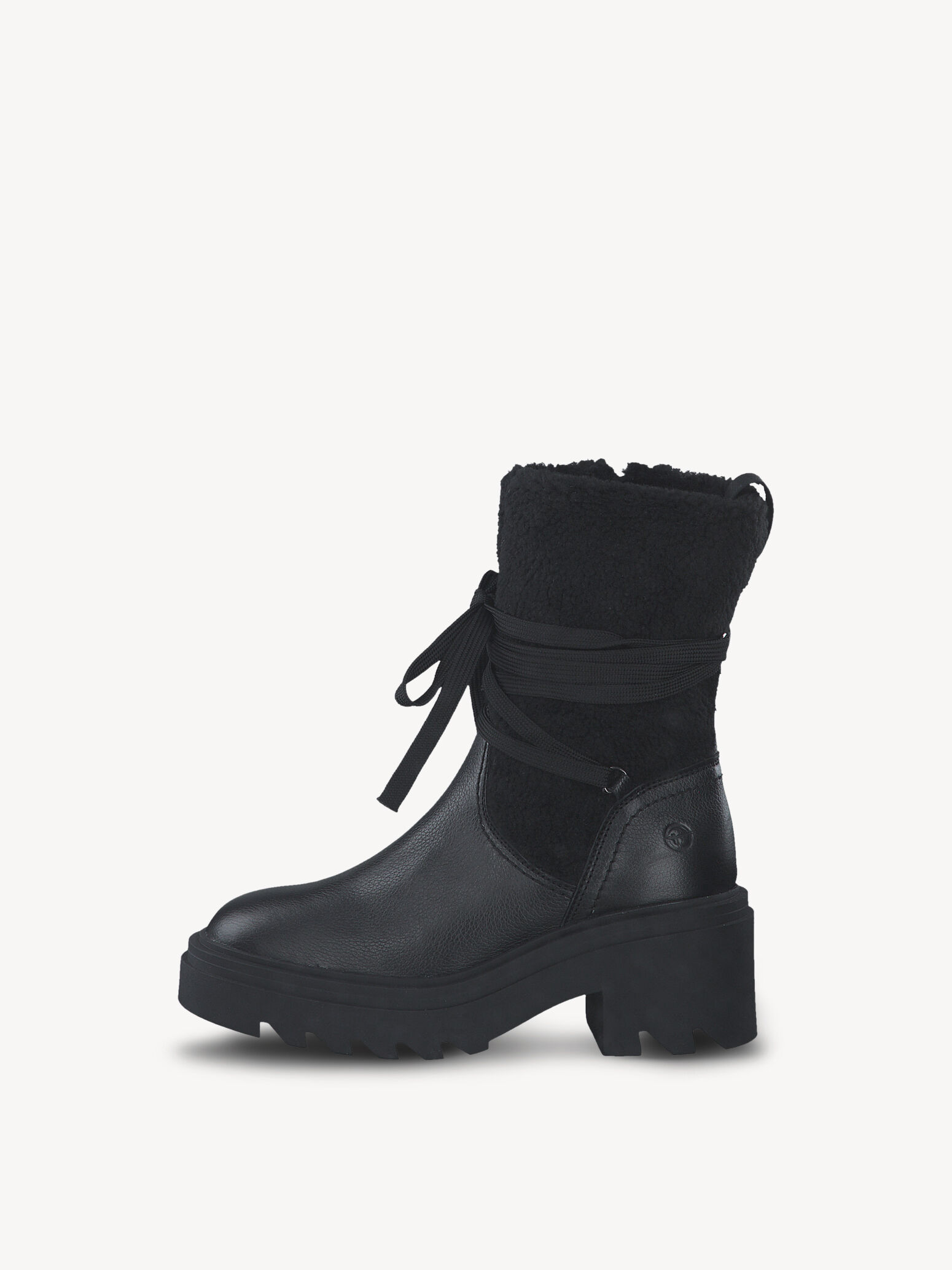Leather Bootie - Black Warm Lining