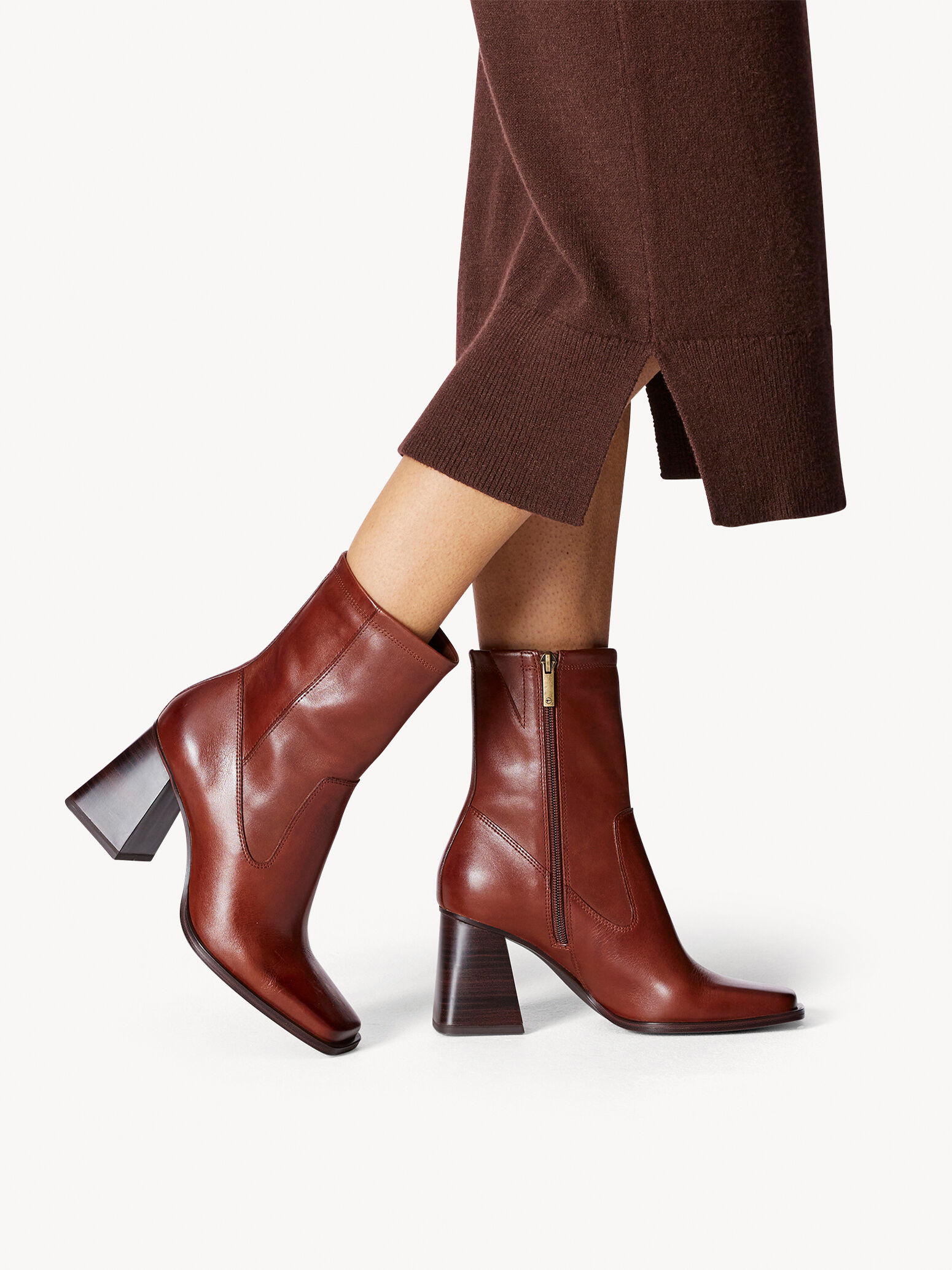 Leather Bootie - Brown
