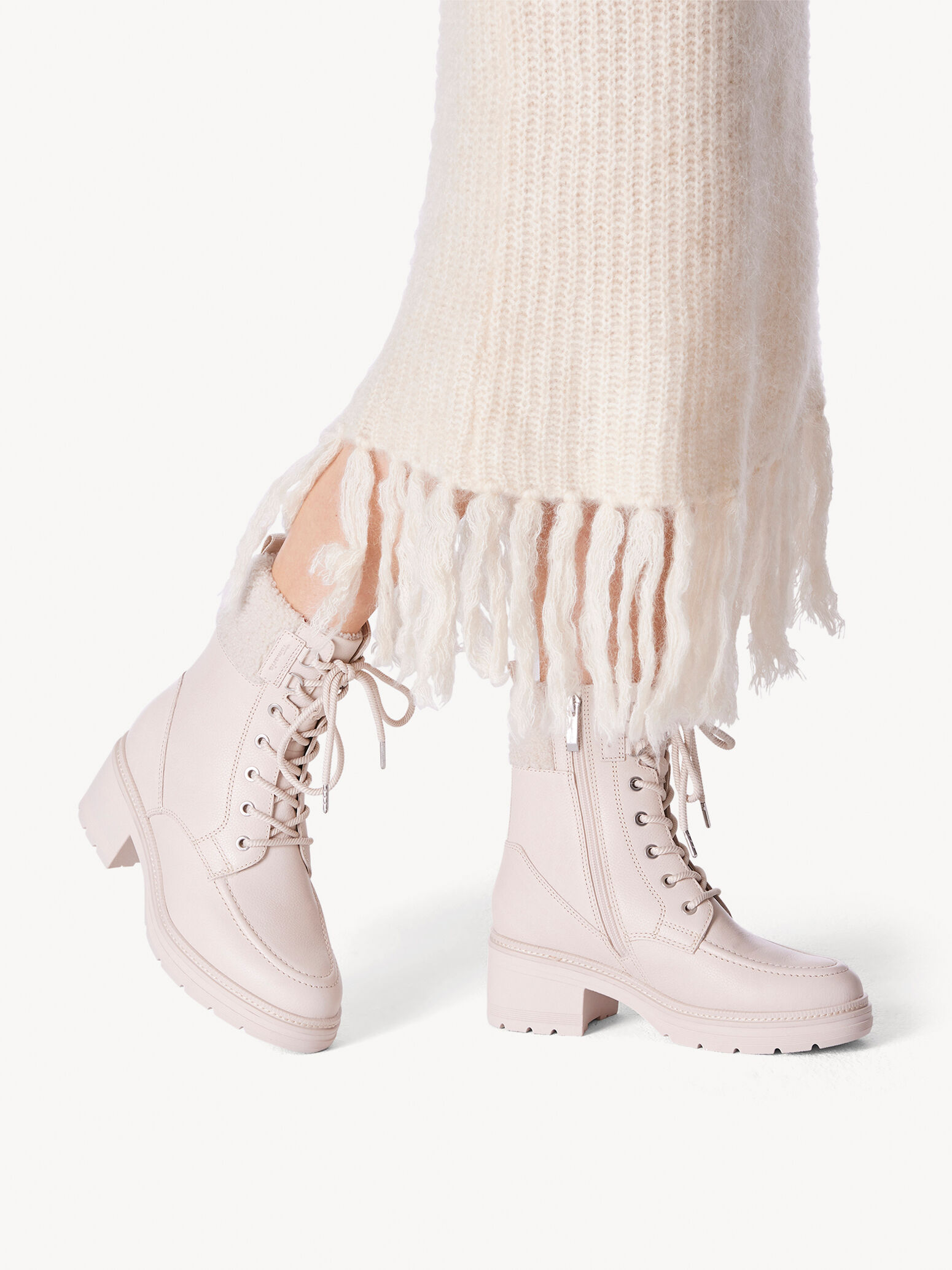 Leather Bootie - Beige Warm Lining