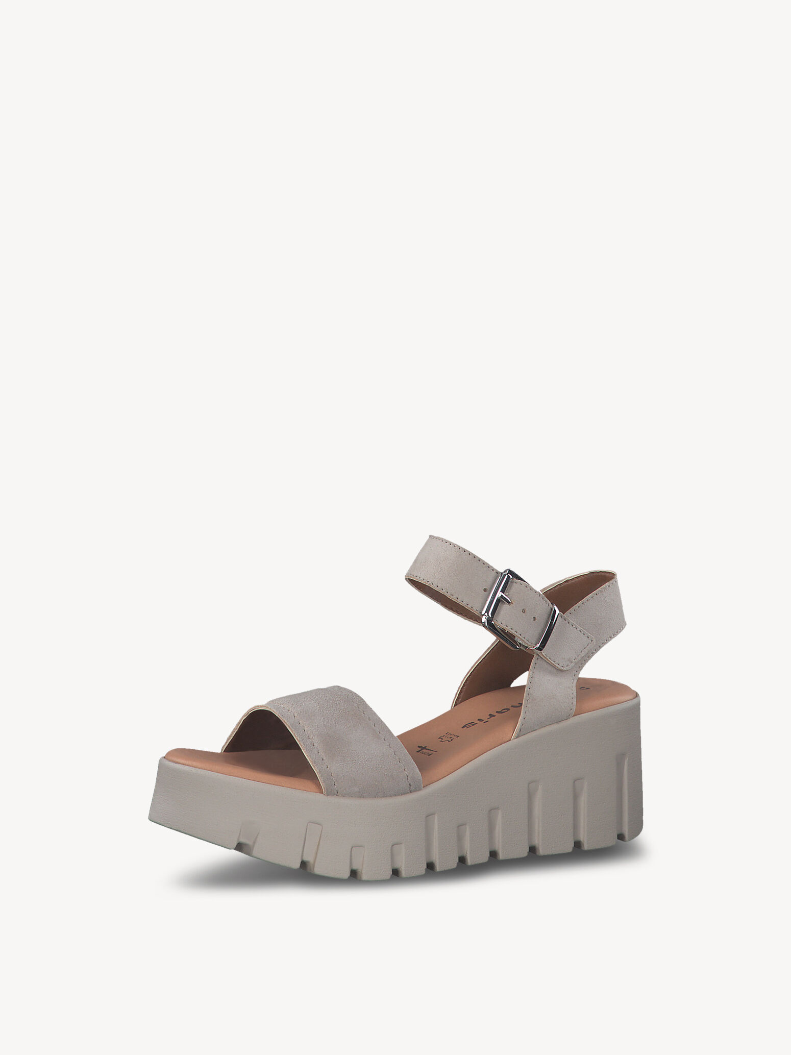 Leather Heeled Sandal - Beige