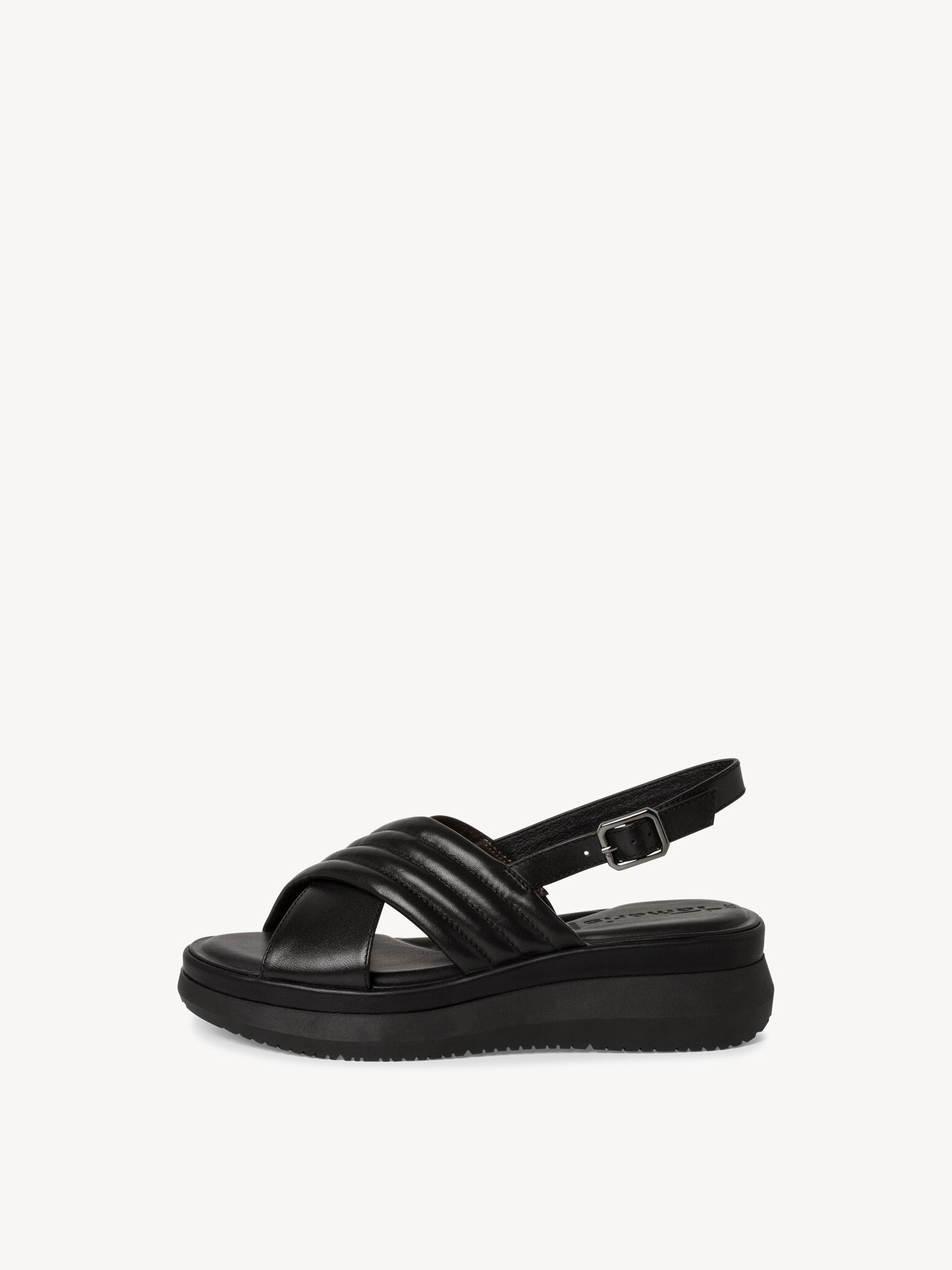 Leather Heeled Sandal - Black