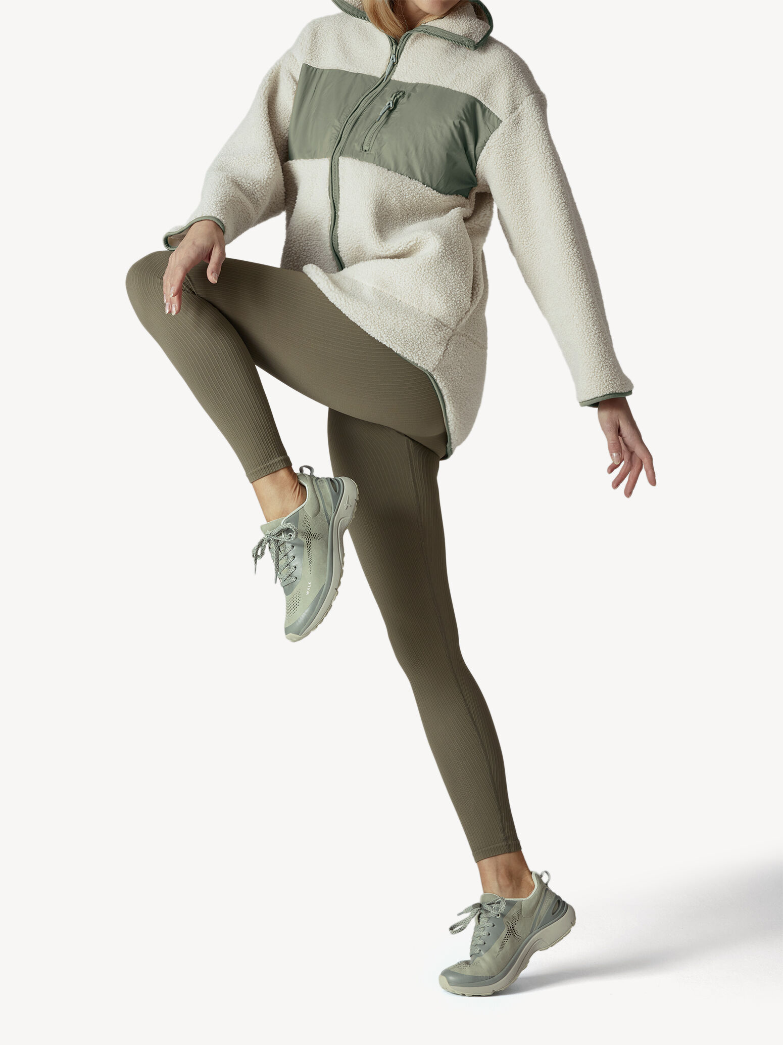 Leather  Hiking Shoe W-0405 - Green