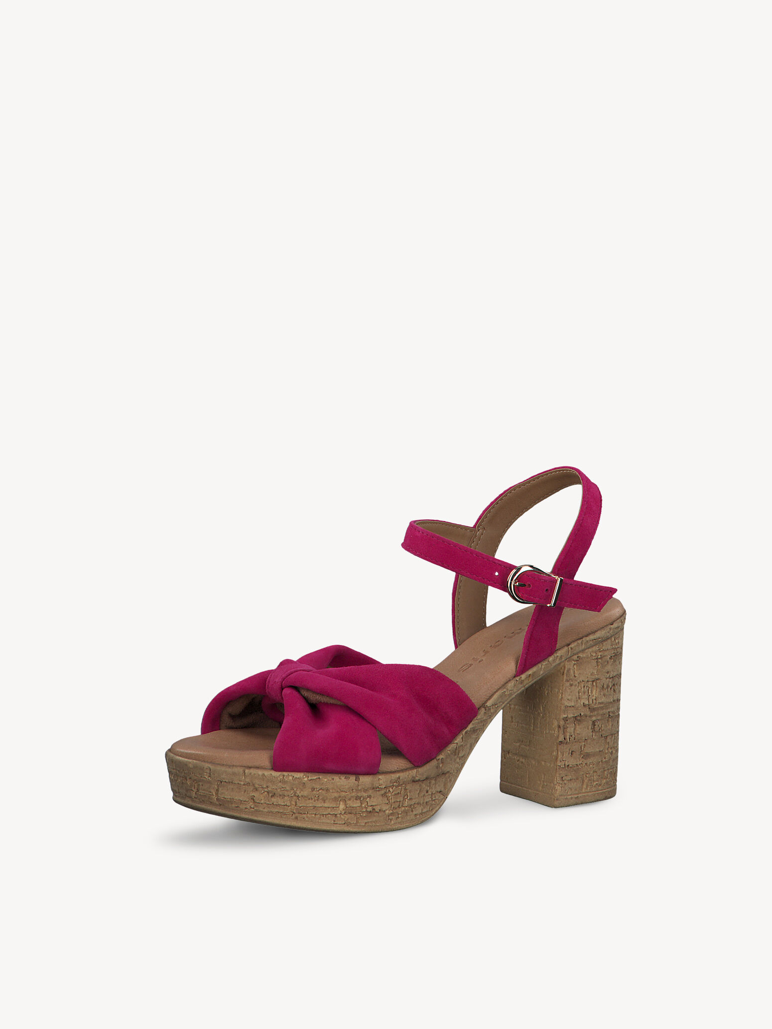 Leather Heeled Sandal - Pink