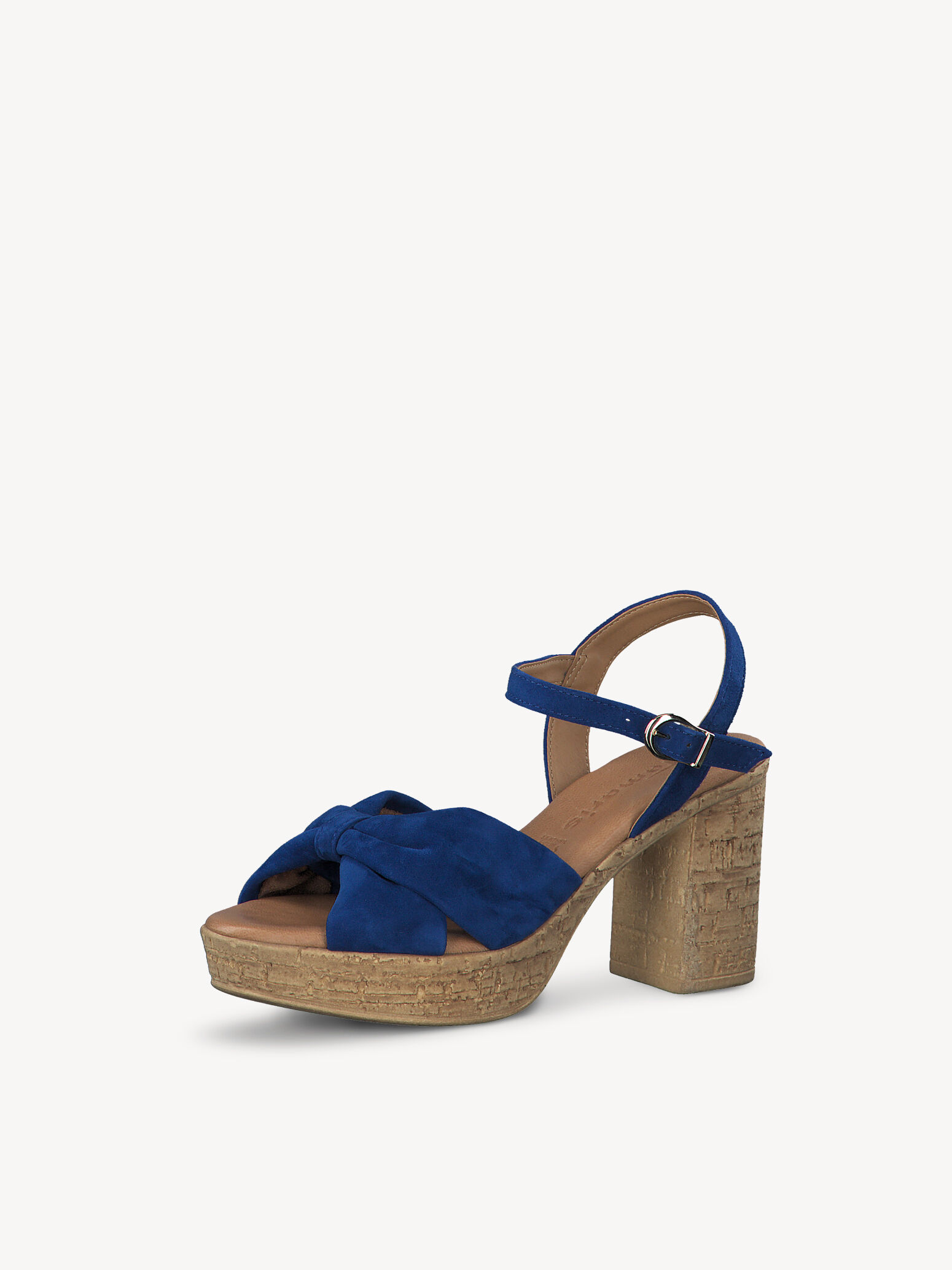 Leather Heeled Sandal - Blue