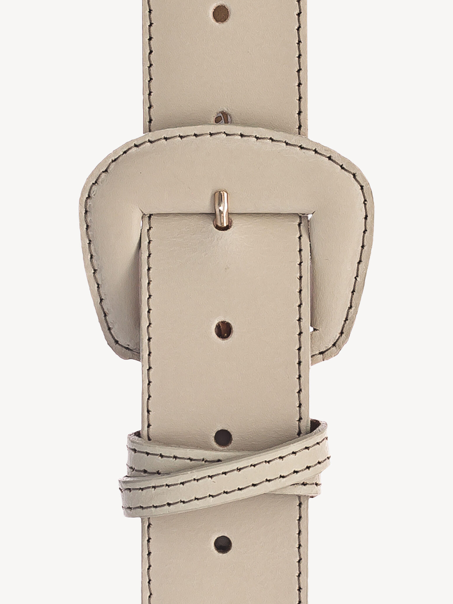 Leather Waist Belt - Beige