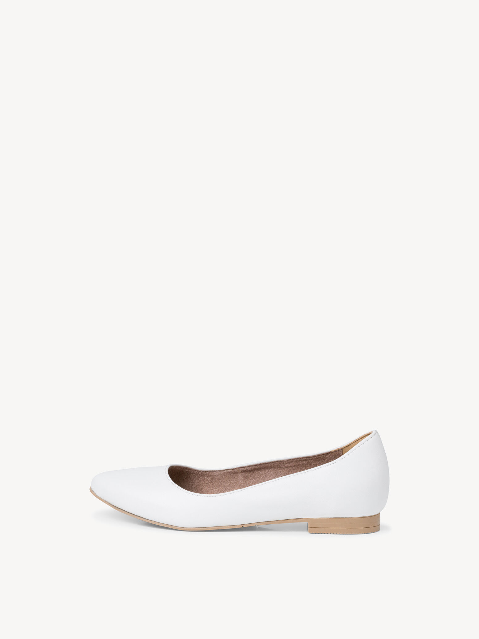Leather Ballerina - White