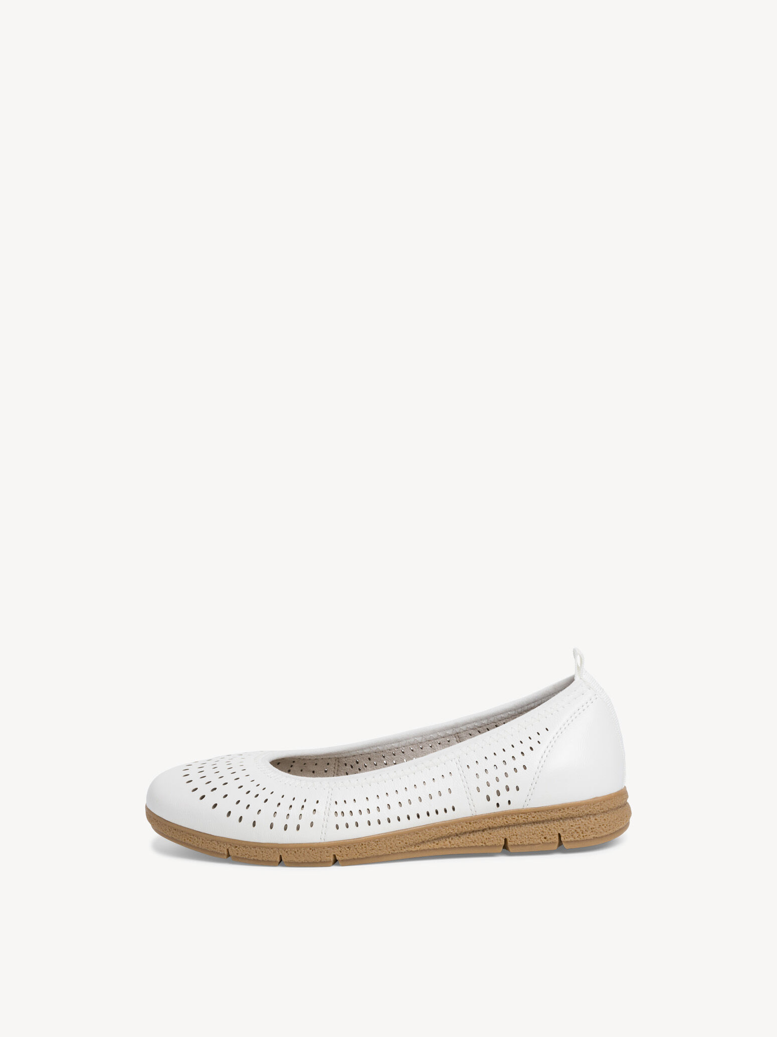 Leather Ballerina - White