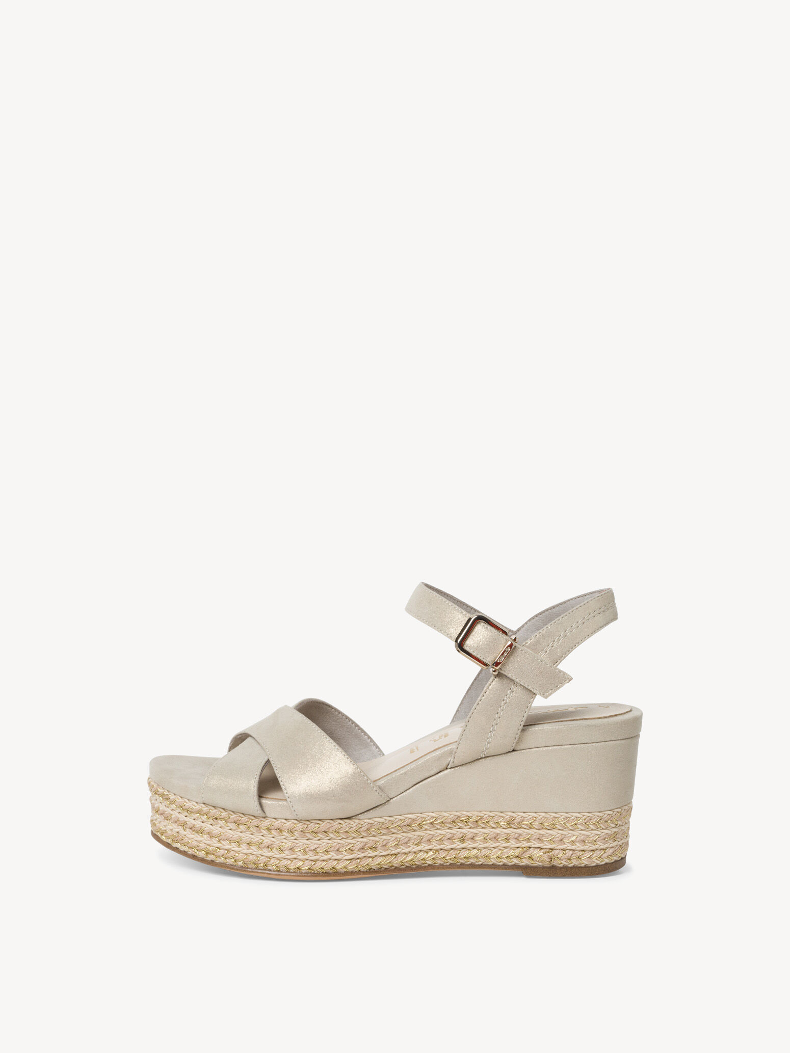 Leather Heeled Sandal - Beige
