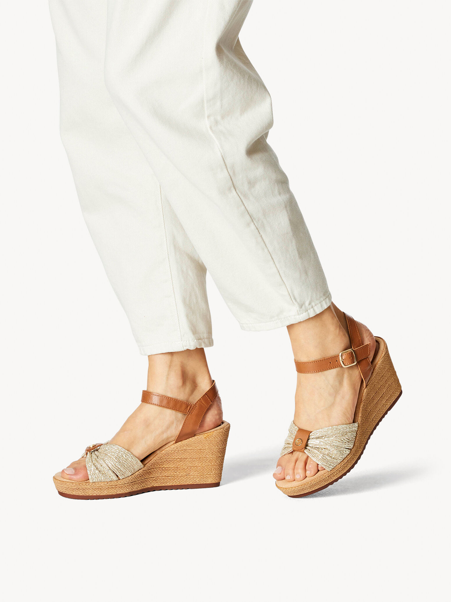 Leather Heeled Sandal - Brown