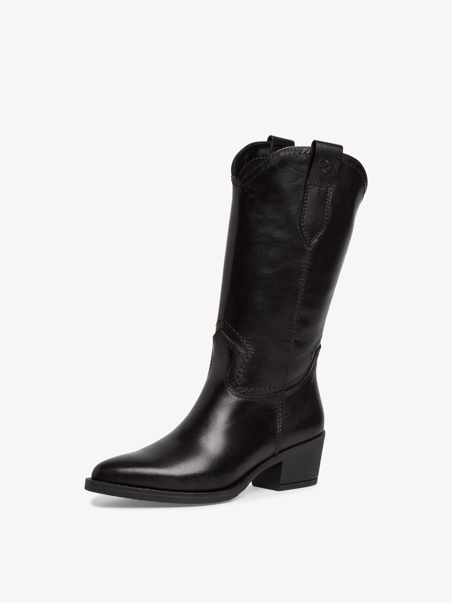Leather Cowboy Boots - Black