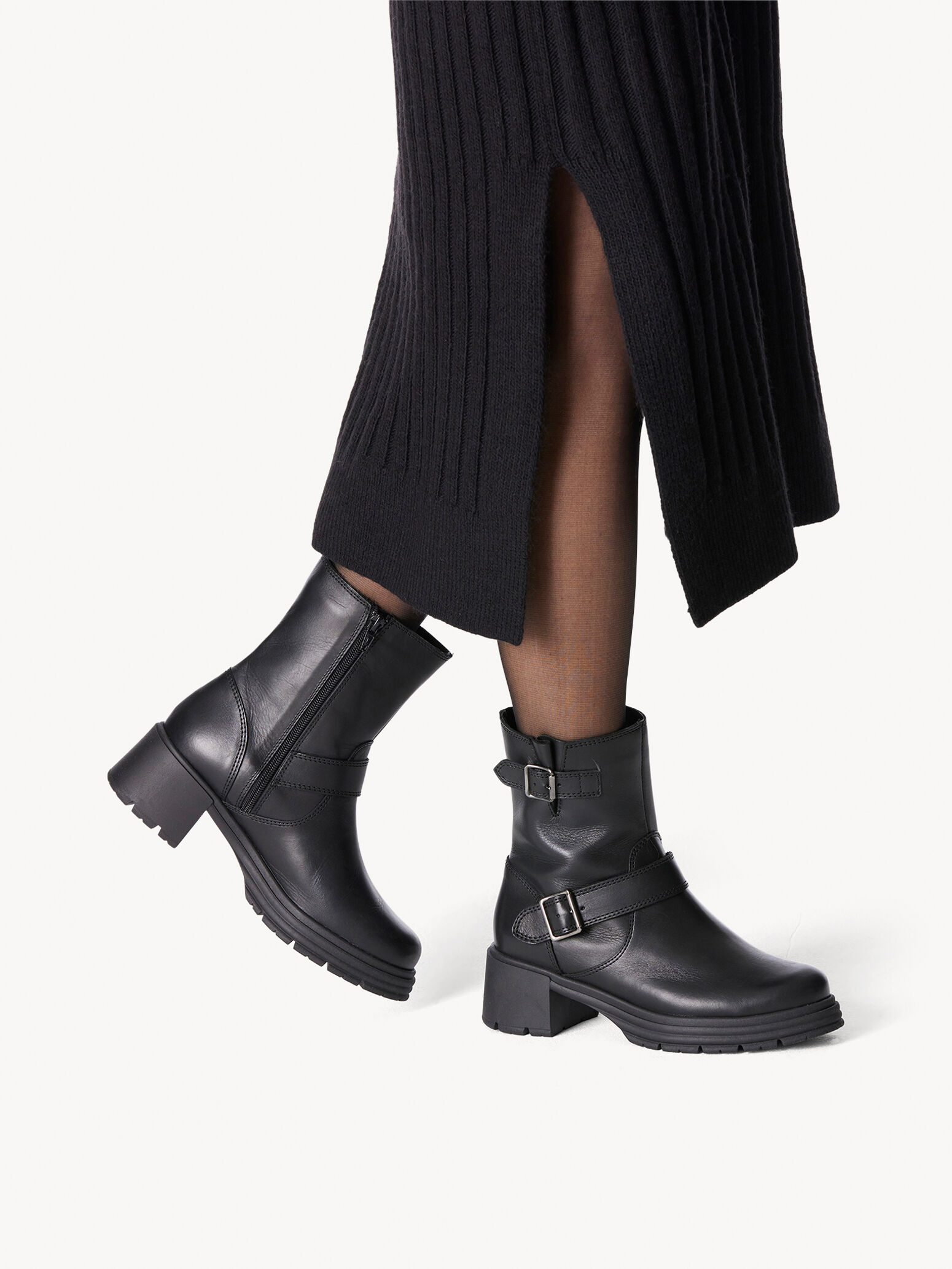 Leather Bootie - Black