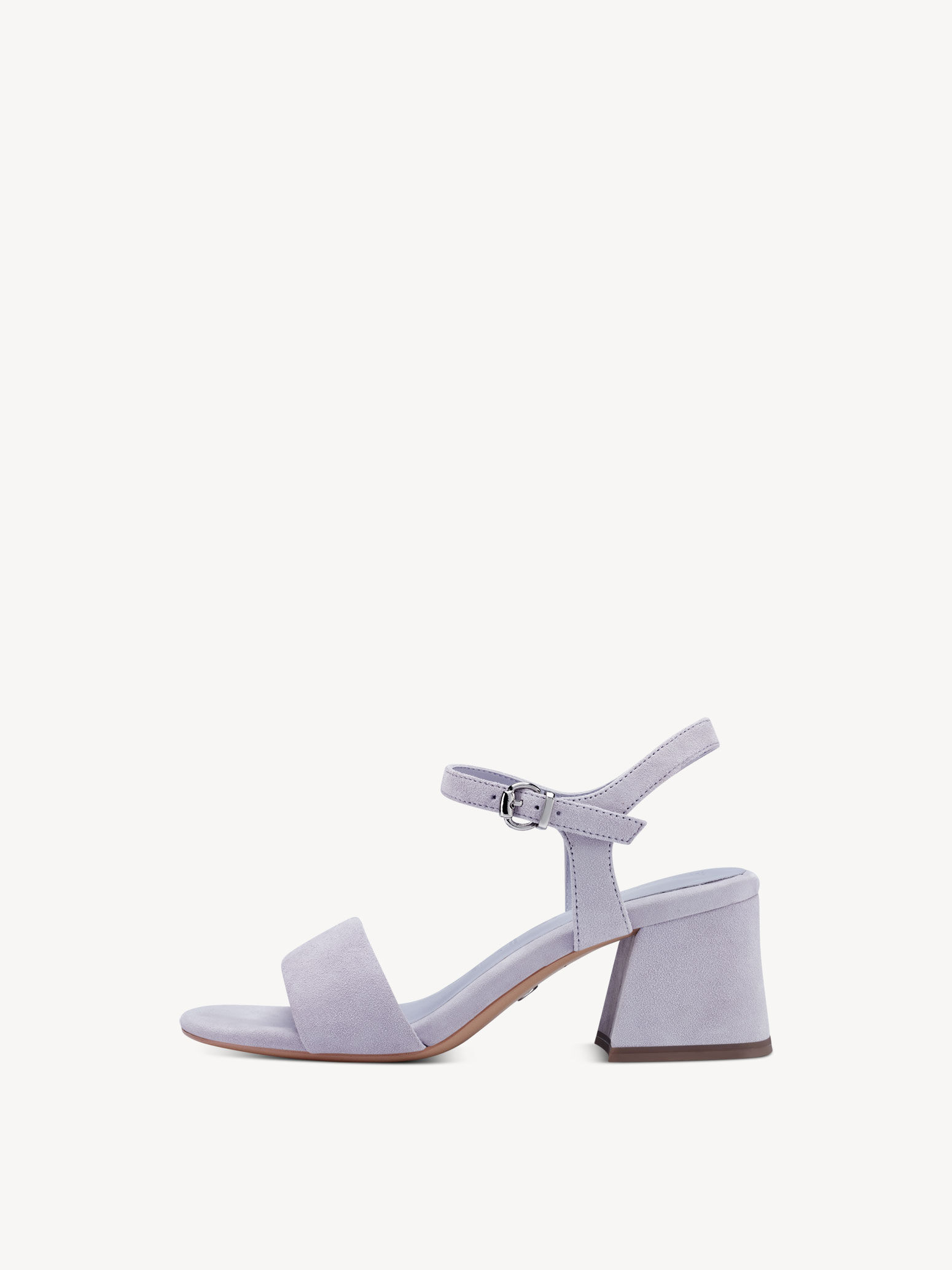 Leather Heeled Sandal - Purple