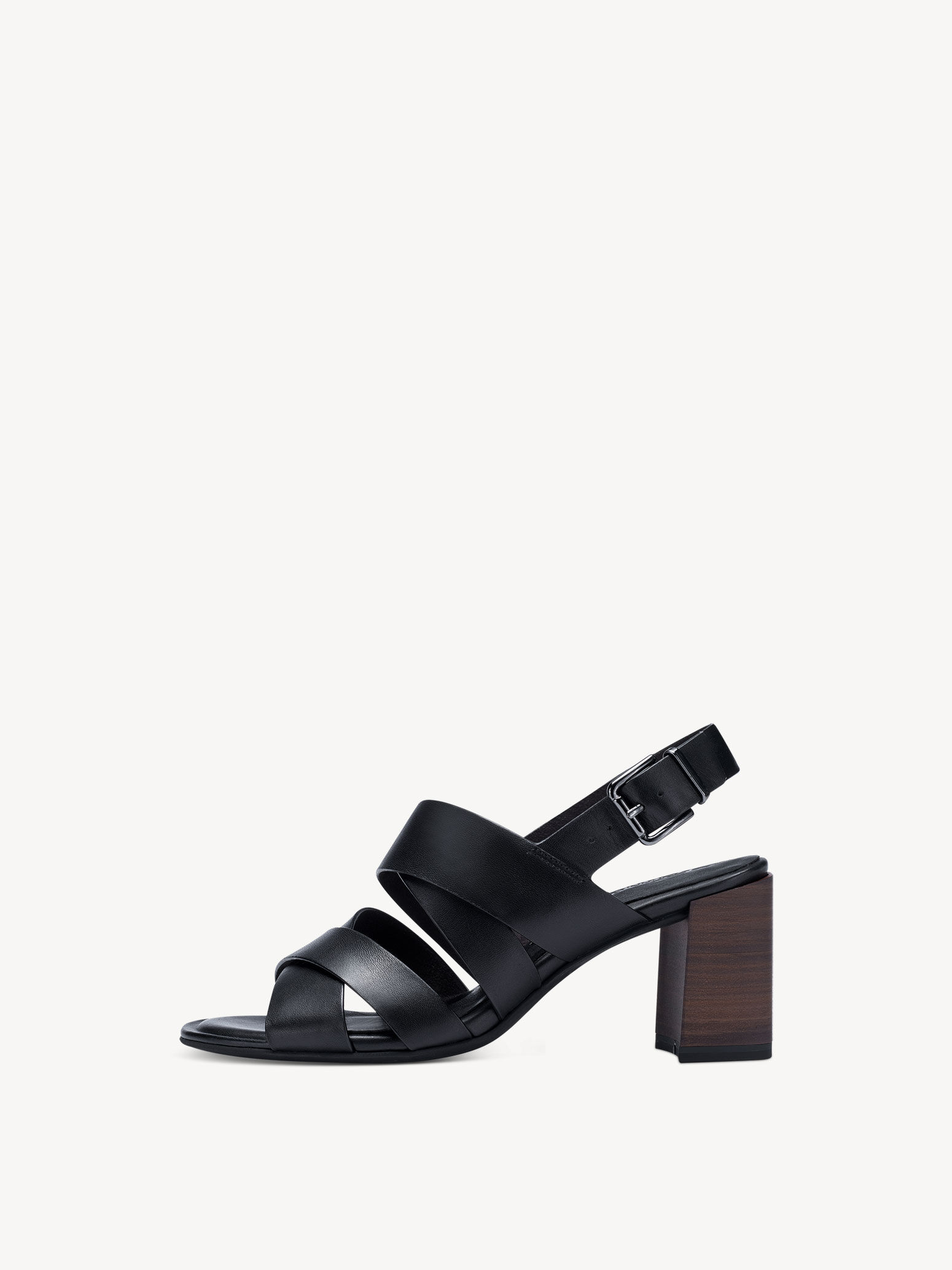 Leather Heeled Sandal - Black