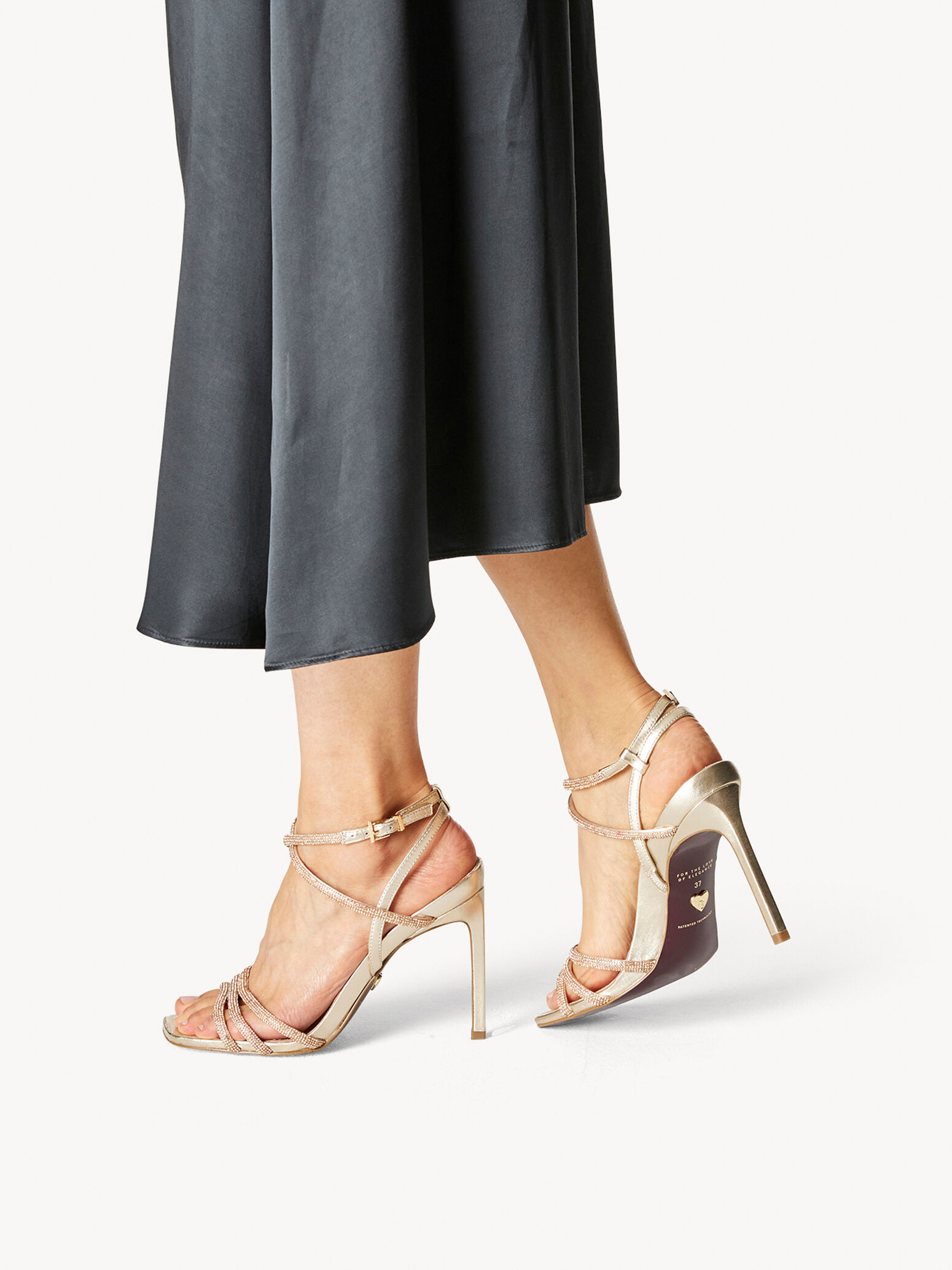 Heeled Sandal - Metallic