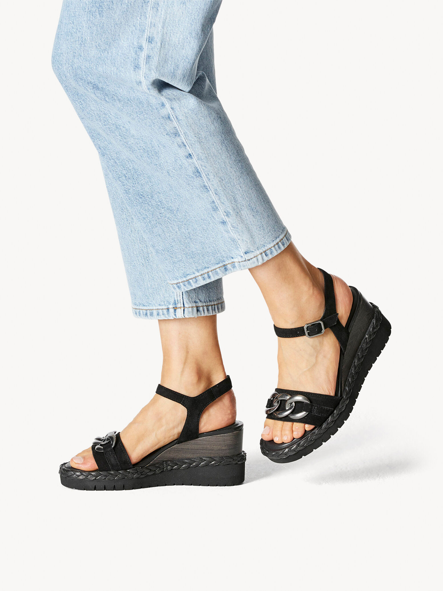 Leather Heeled Sandal - Black