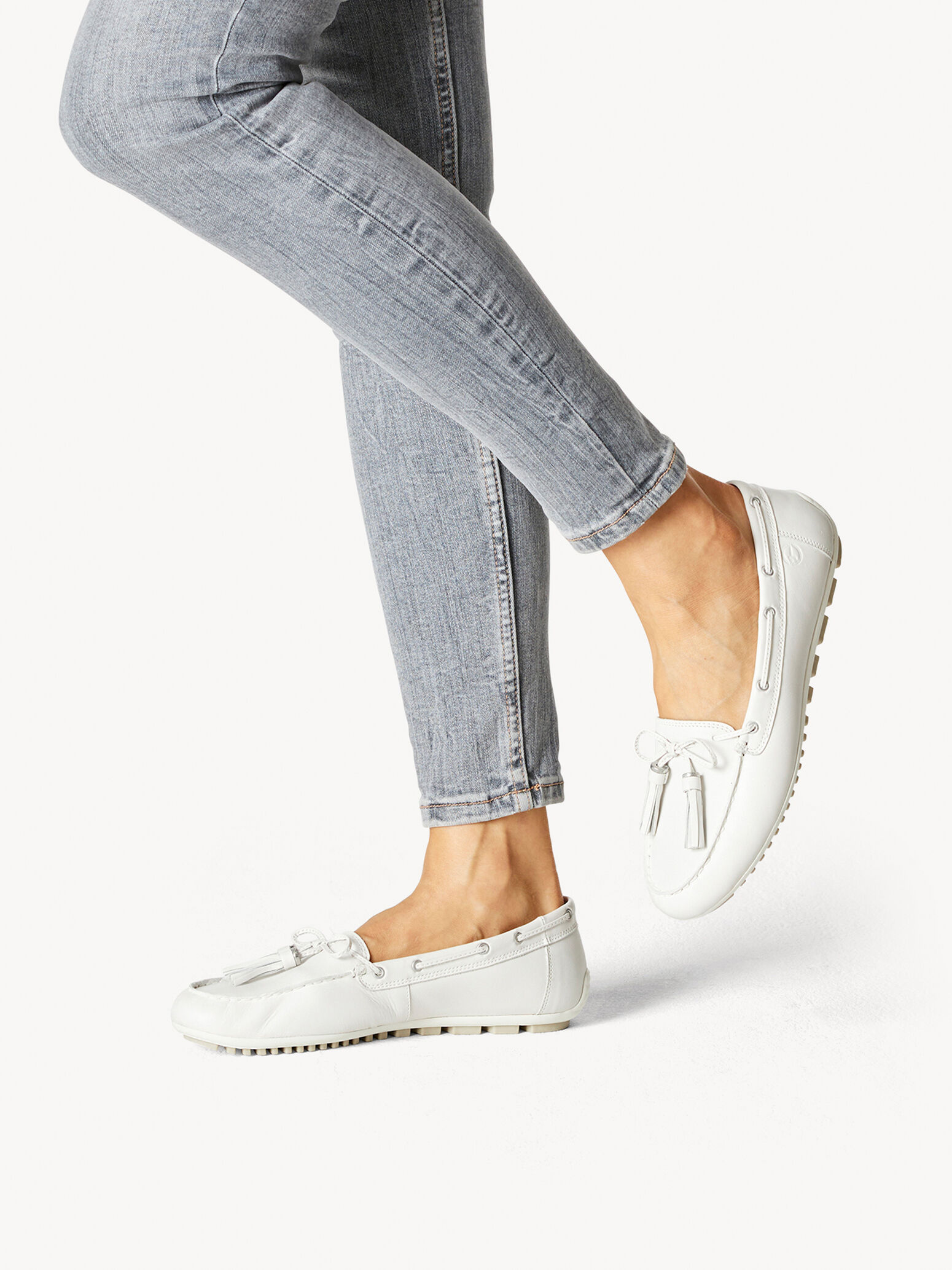 Leather Moccasin - White