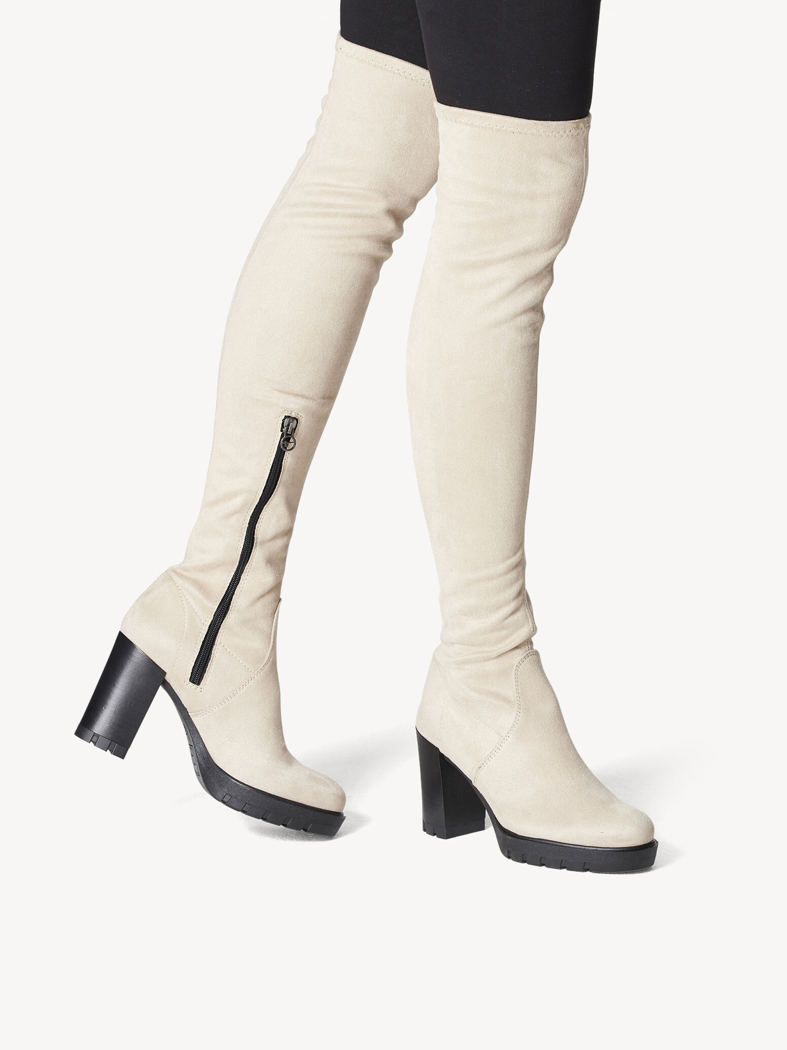 Overknee Boots - Beige