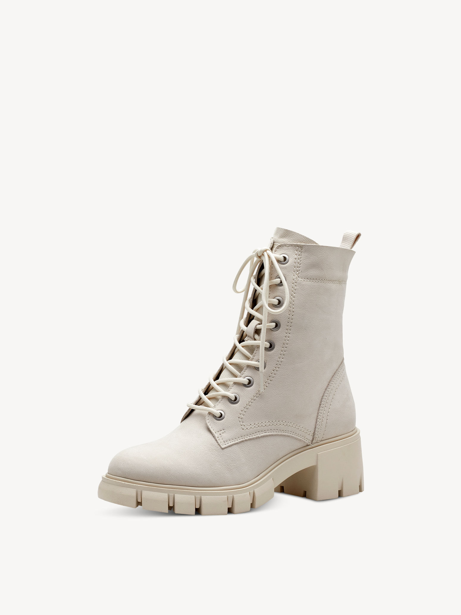 Leather Bootie - Beige