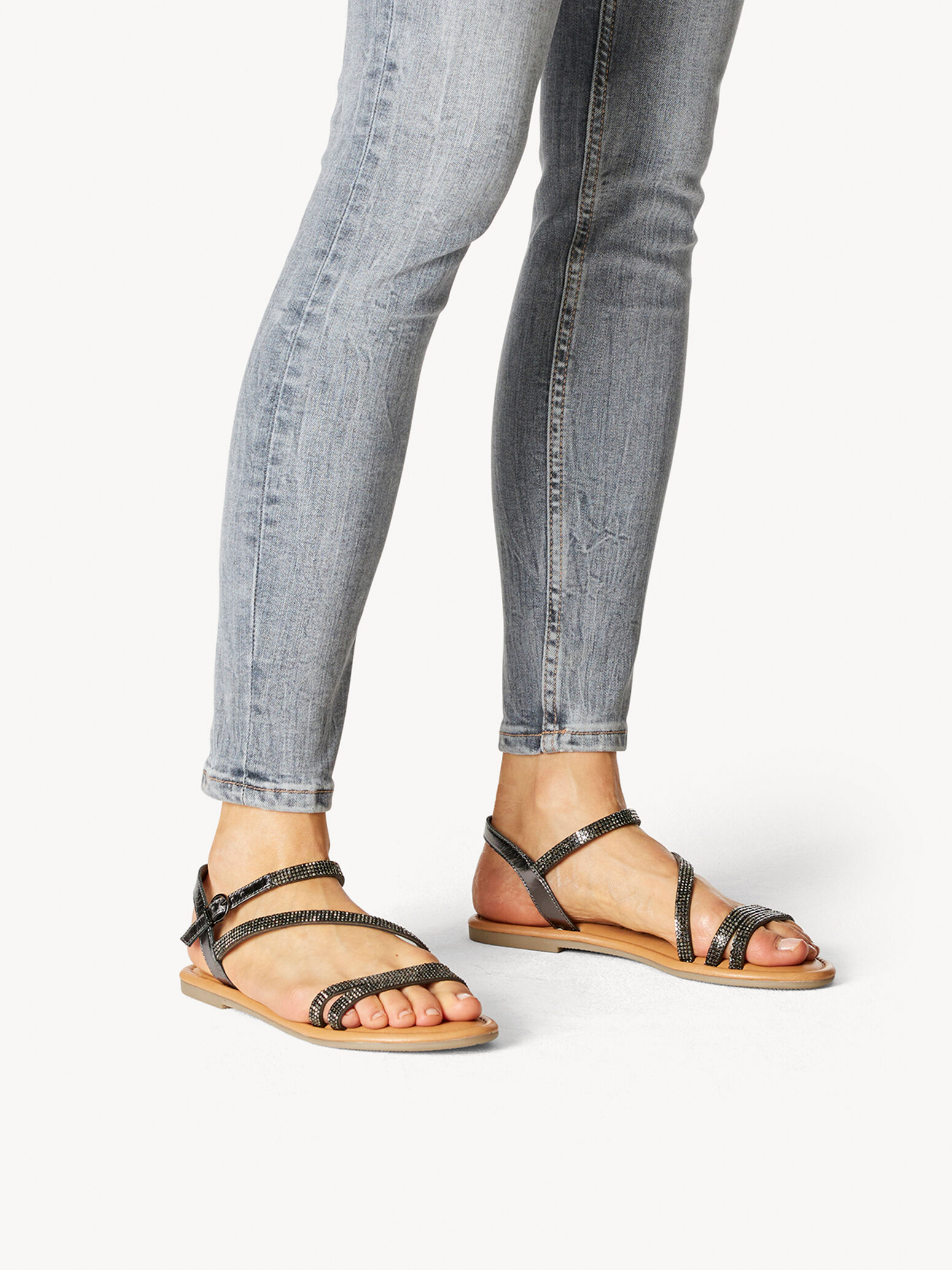 Leather Sandal - Metallic