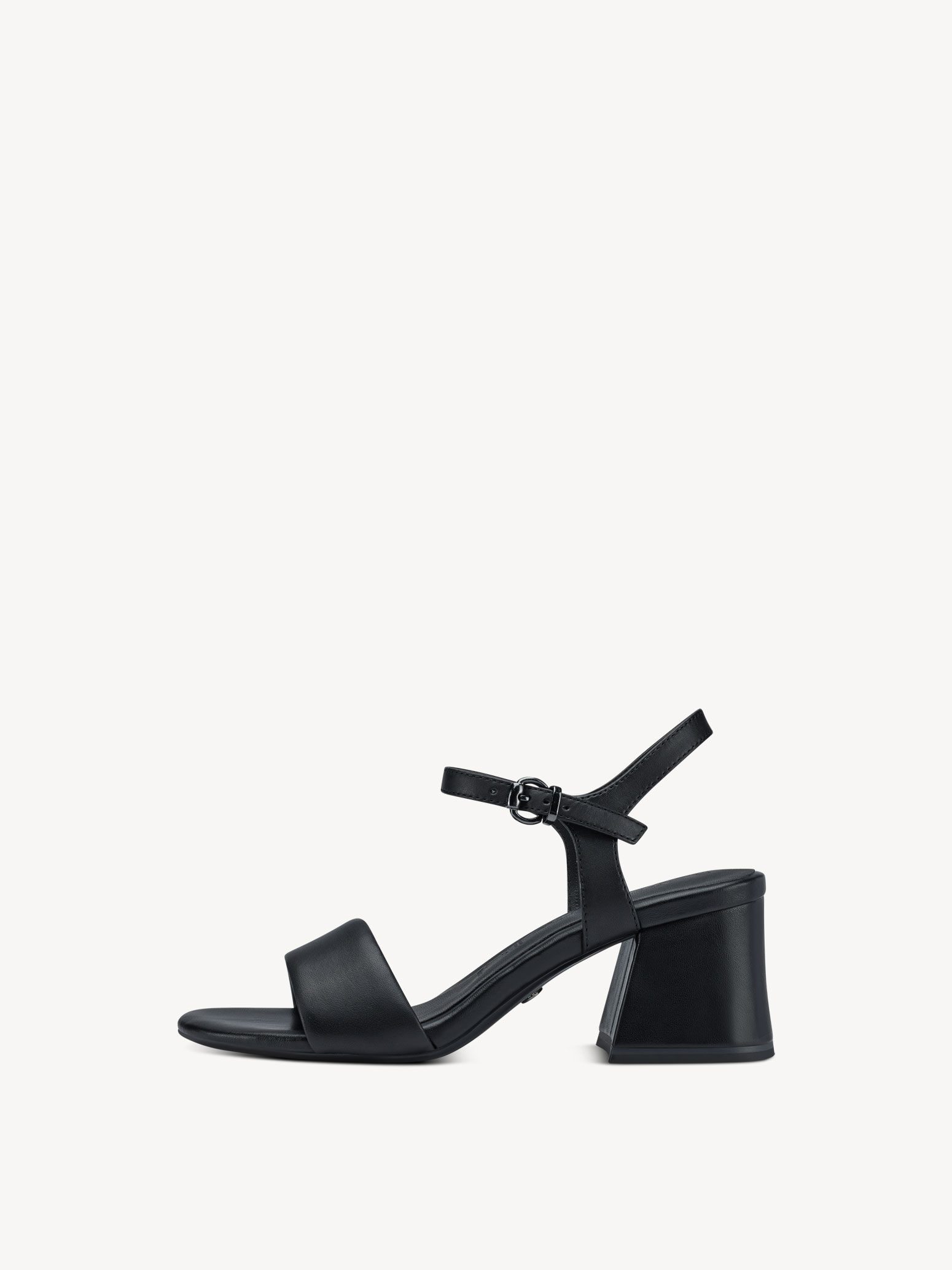 Leather Heeled Sandal - Black
