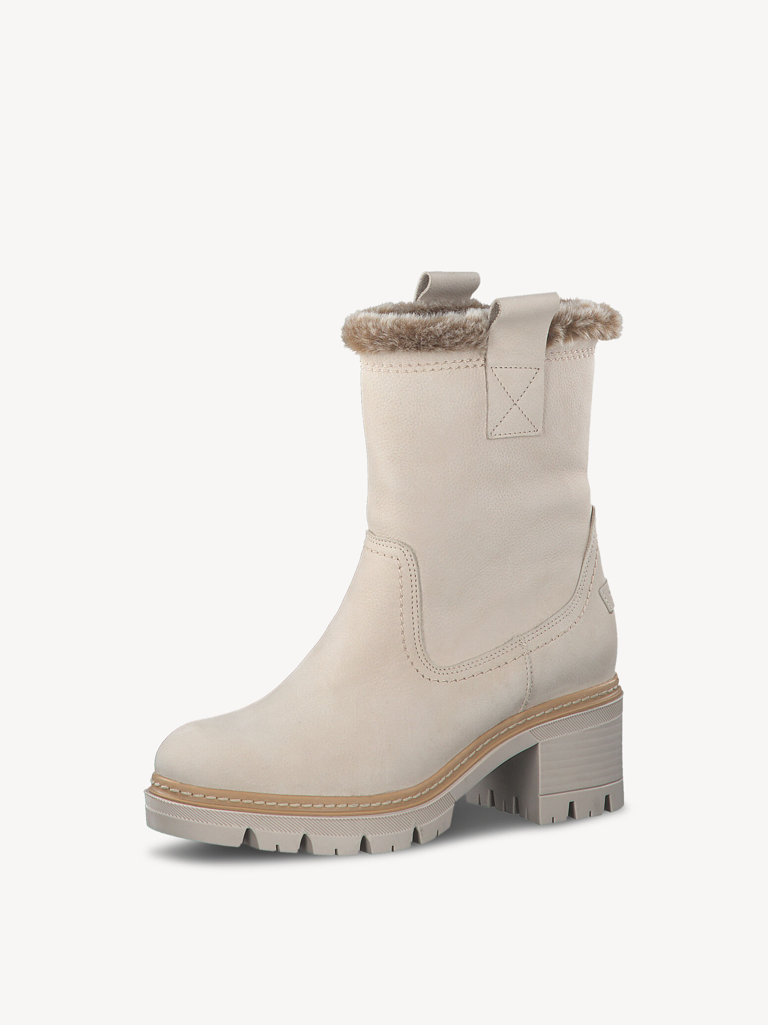 Leather Bootie - Beige Warm Lining
