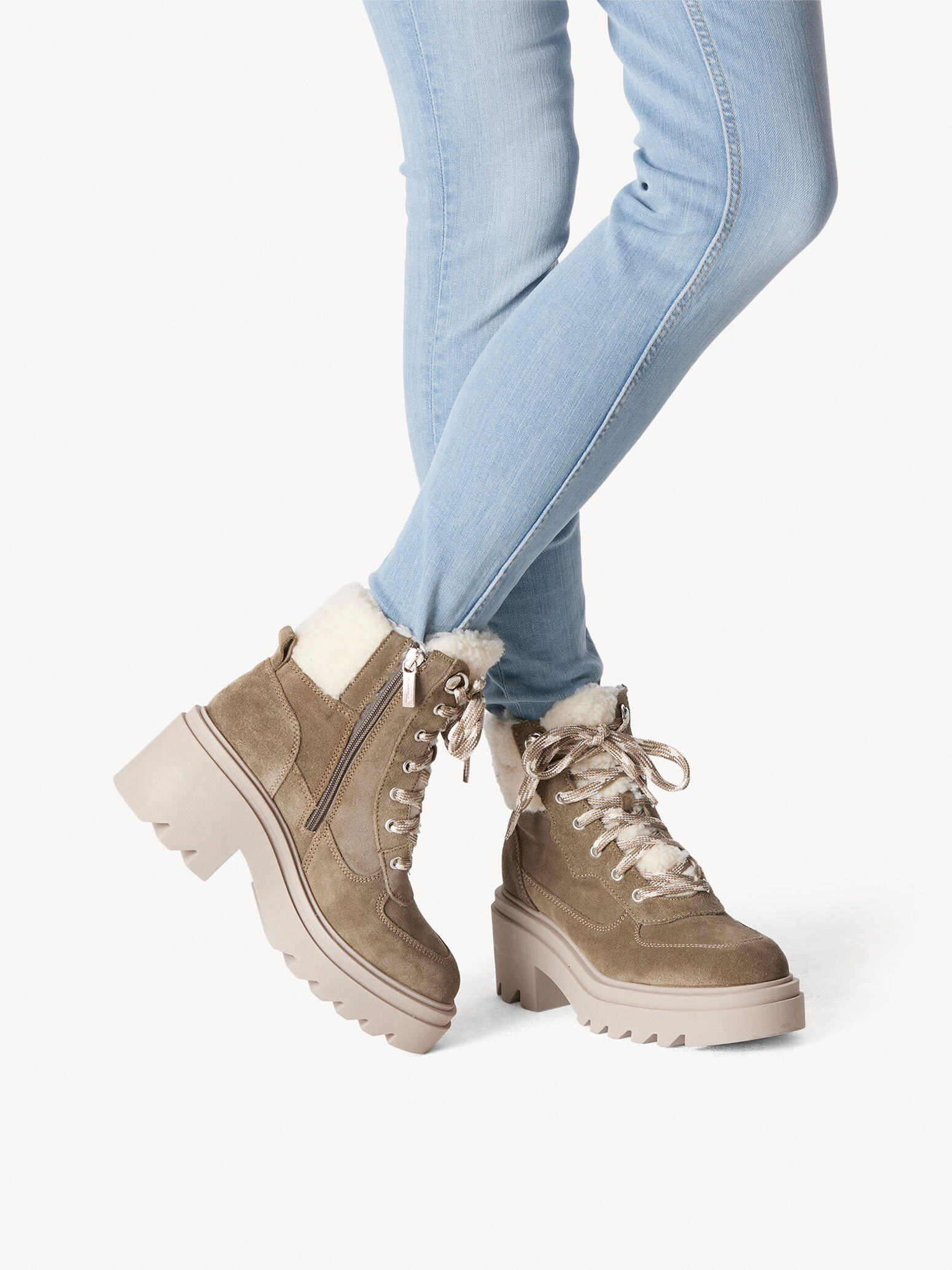 Leather Bootie - Green Warm Lining