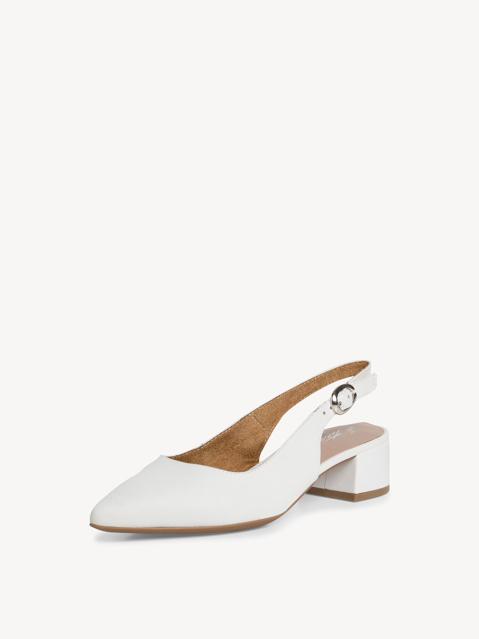 Leather Sling Pumps - White