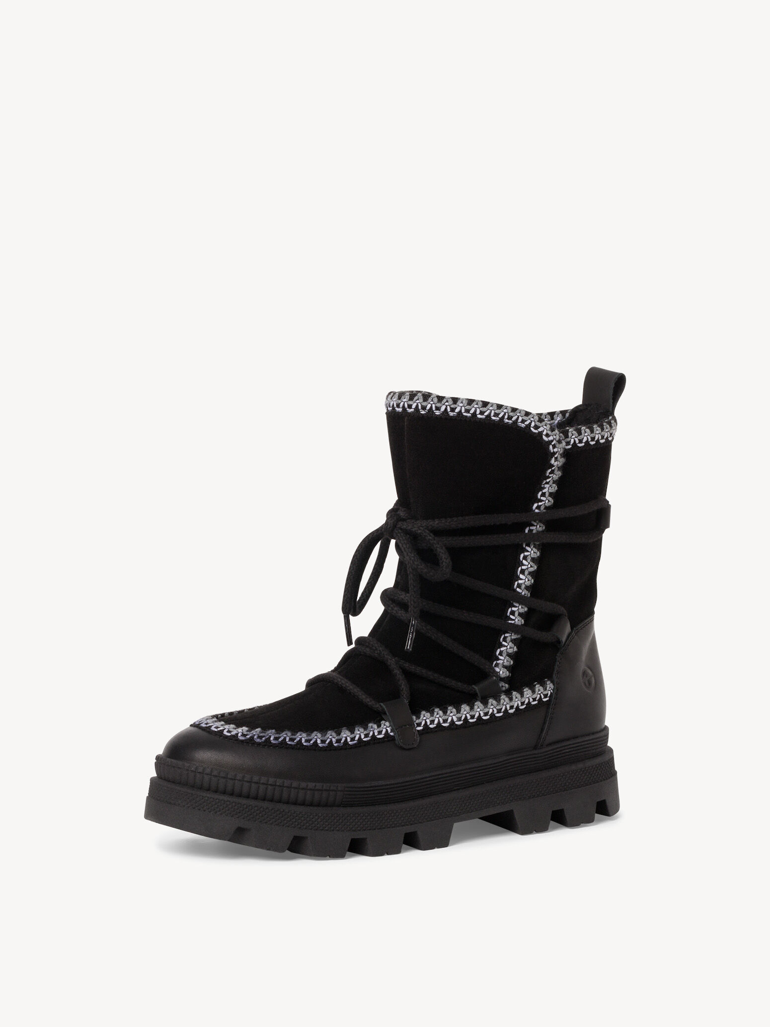 Leather Bootie - Black Warm Lining