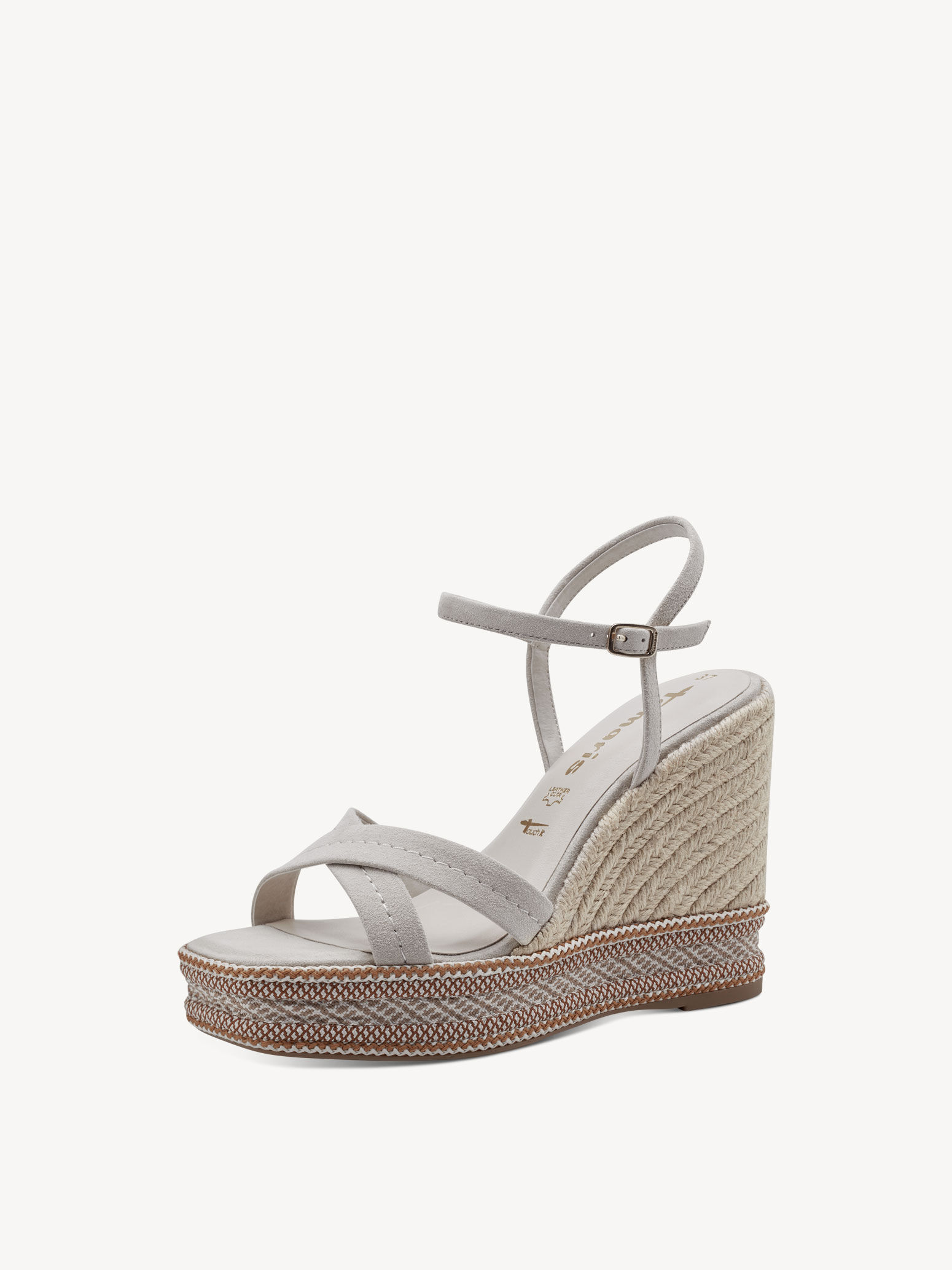 Leather Heeled Sandal - Beige
