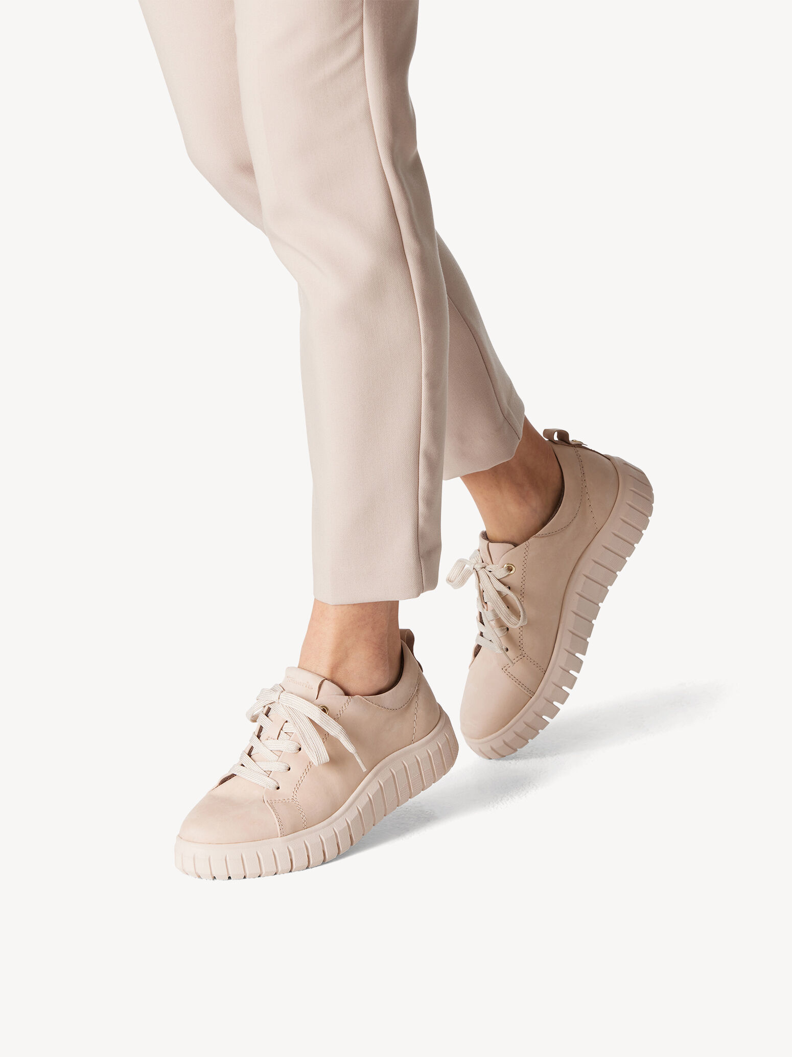 Leather Sneaker - Beige