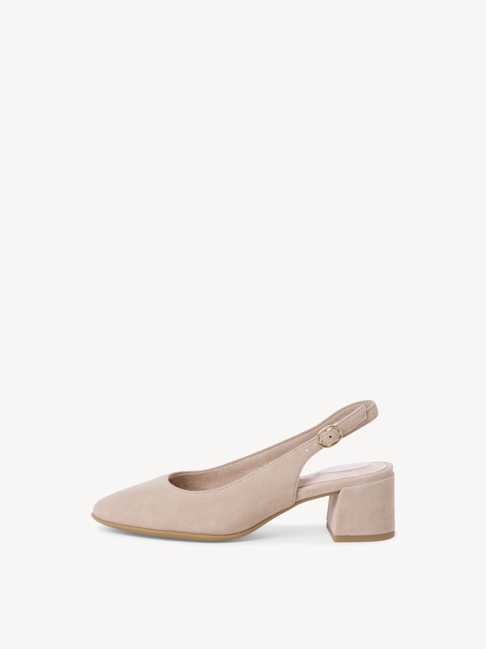 Leather Sling Pumps - Beige